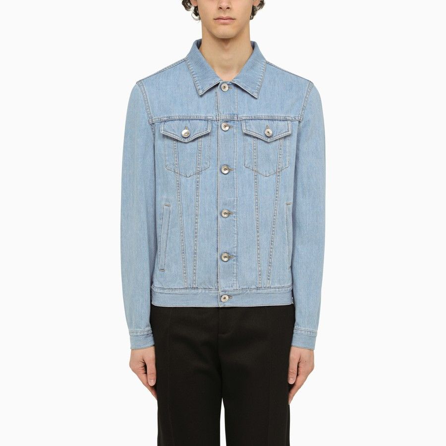 image of Brunello Cucinelli O1D2Blof0224 Denim Jacket In Blue, Men's (Size Medium)