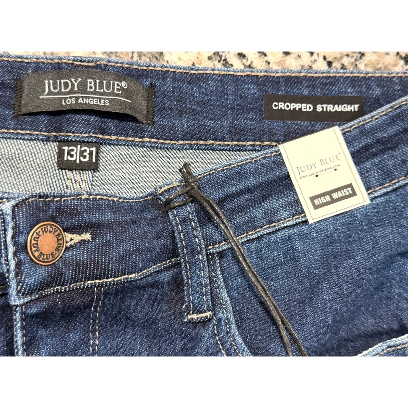 Vintage Judy Blue Jeans Joan Blue High Rise Cropped Straight Split Hem Sz 13/31 Size 34" / US 12 / IT 48 - 7 Thumbnail