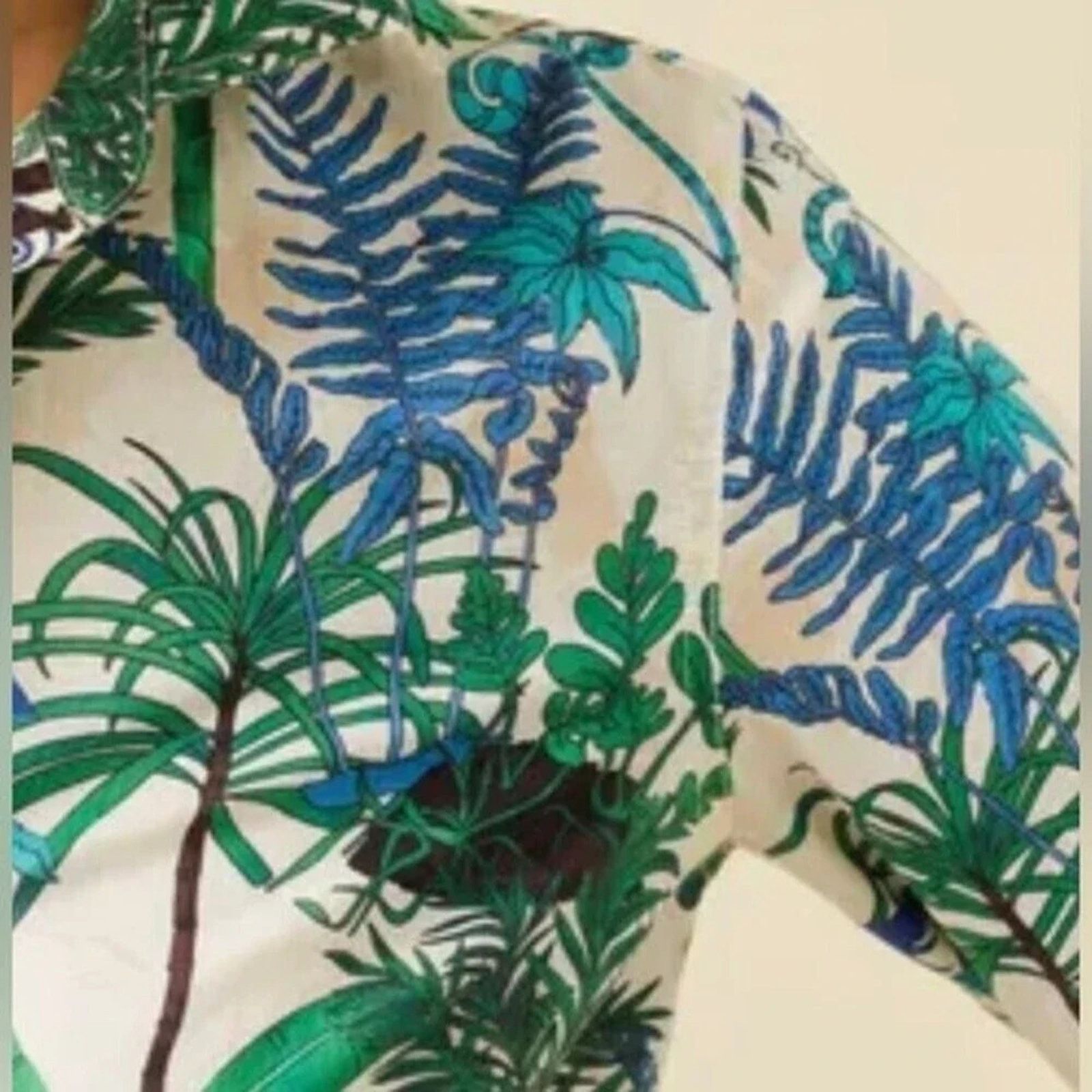 J.McLaughlin J. McLaughlin Lois shirt in palm forest, size 26 Size 4XL / US 24-26 - 3 Thumbnail