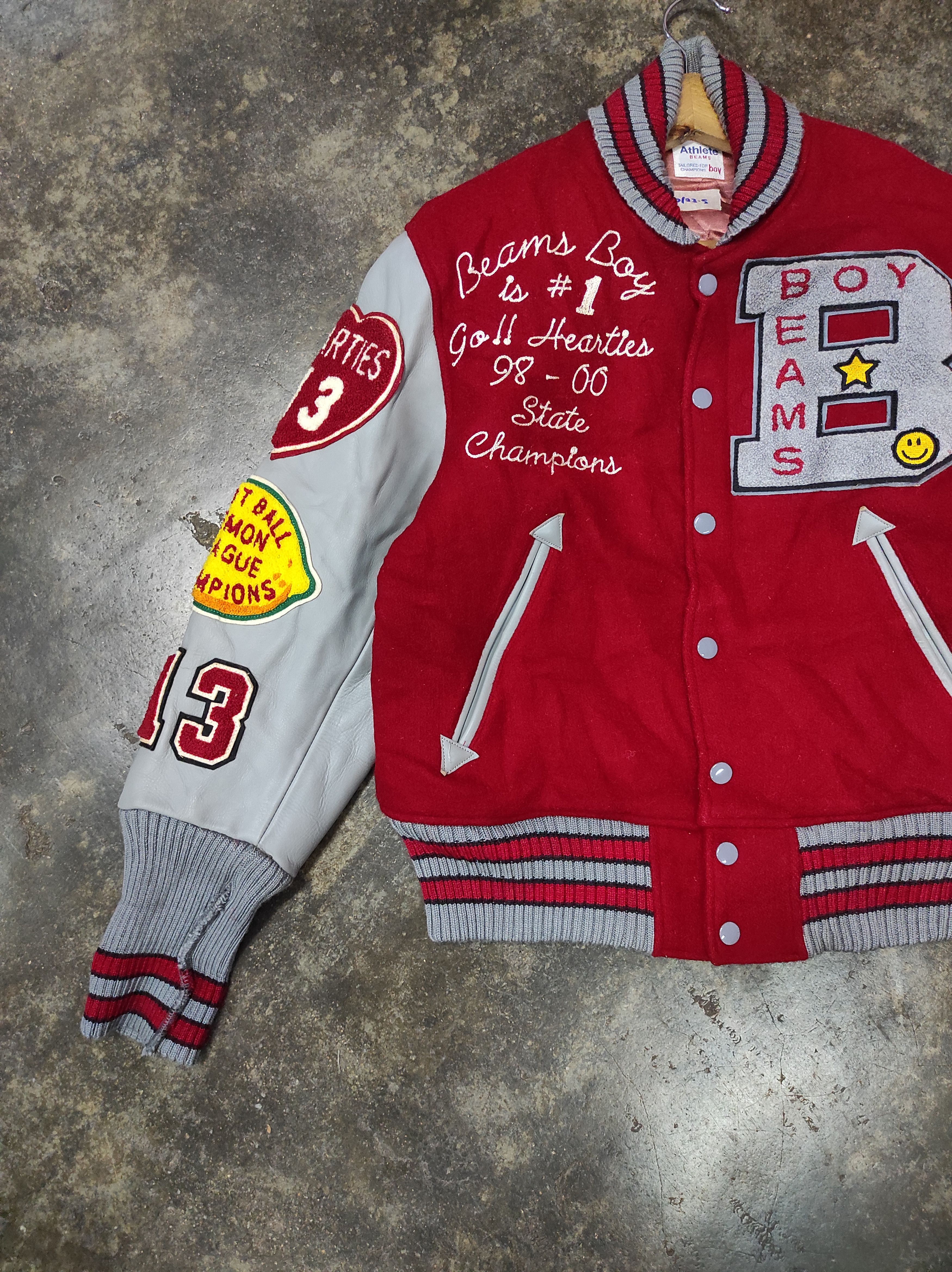 Beams Japan RARE ATHLETE BEAMS BOY VARSITY JACKET LEATHER Size US S / EU 44-46 / 1 - 4 Thumbnail