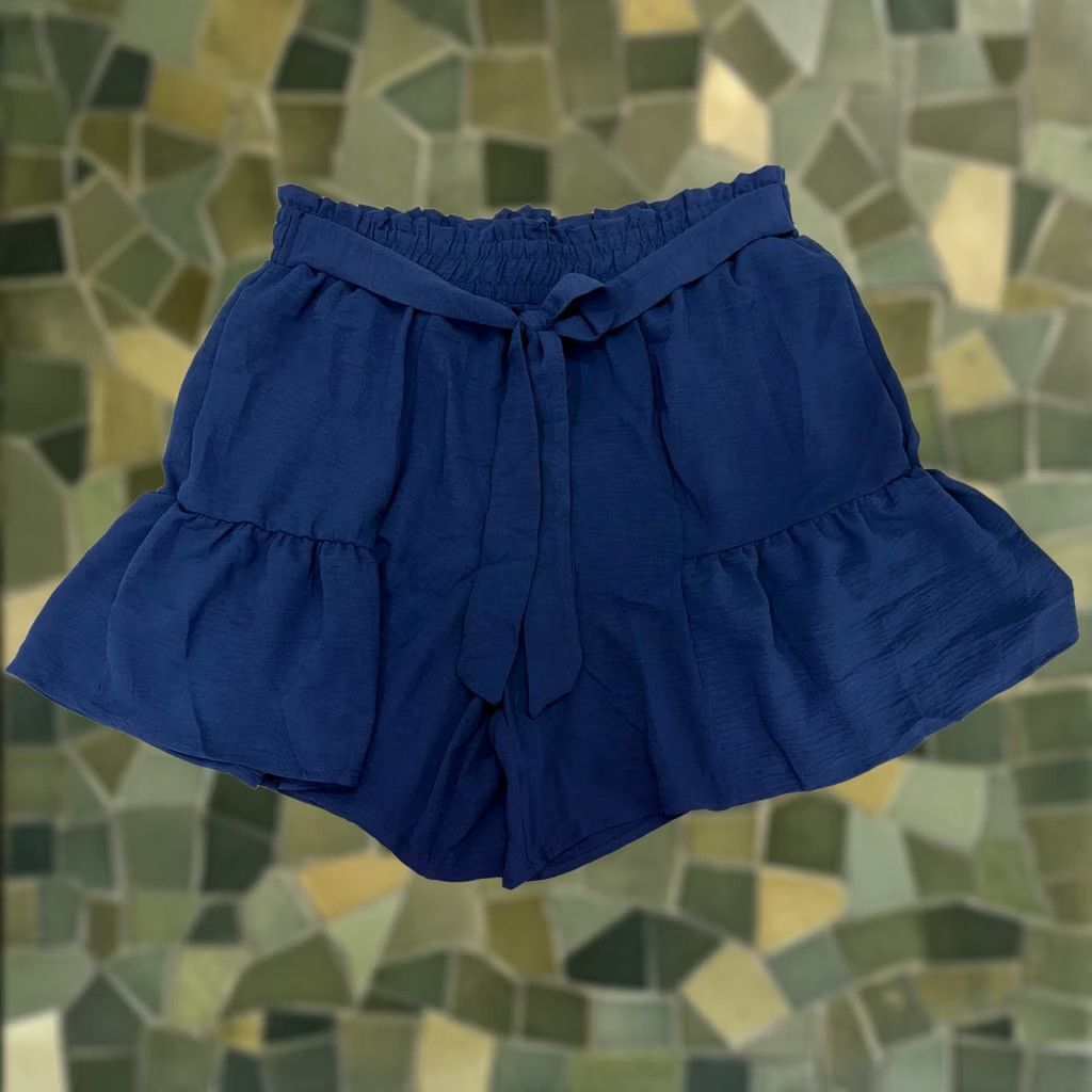 Vintage Hey Moments Womens Shorts XL Blue Ruffled Shorts NWT You Style Paperbag Summer Casual Size 40" / US 18 - 1 Thumbnail