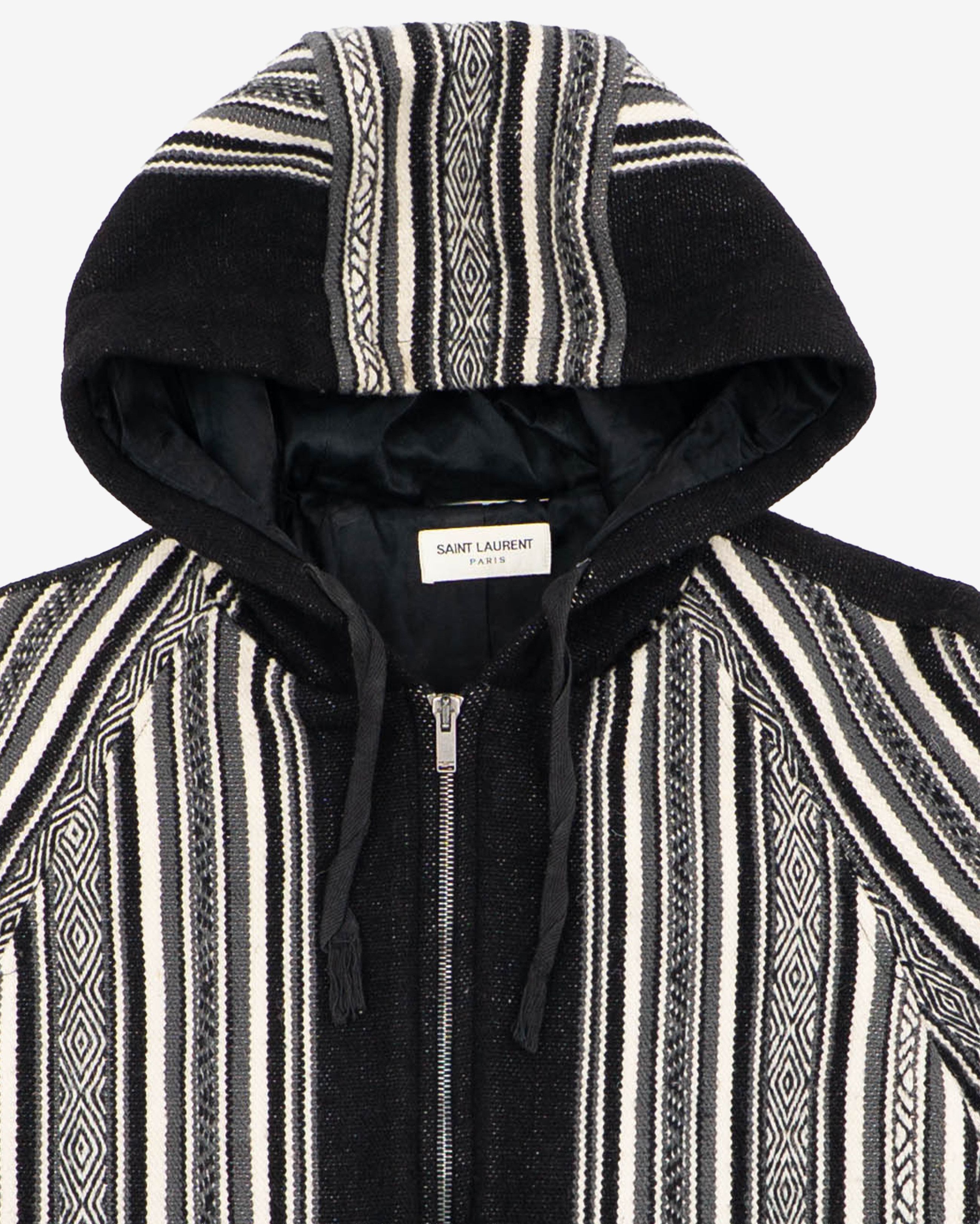 Saint Laurent Paris Black and White Baja Hooded Jacket (FW17) Size US S / EU 44-46 / 1 - 3 Thumbnail