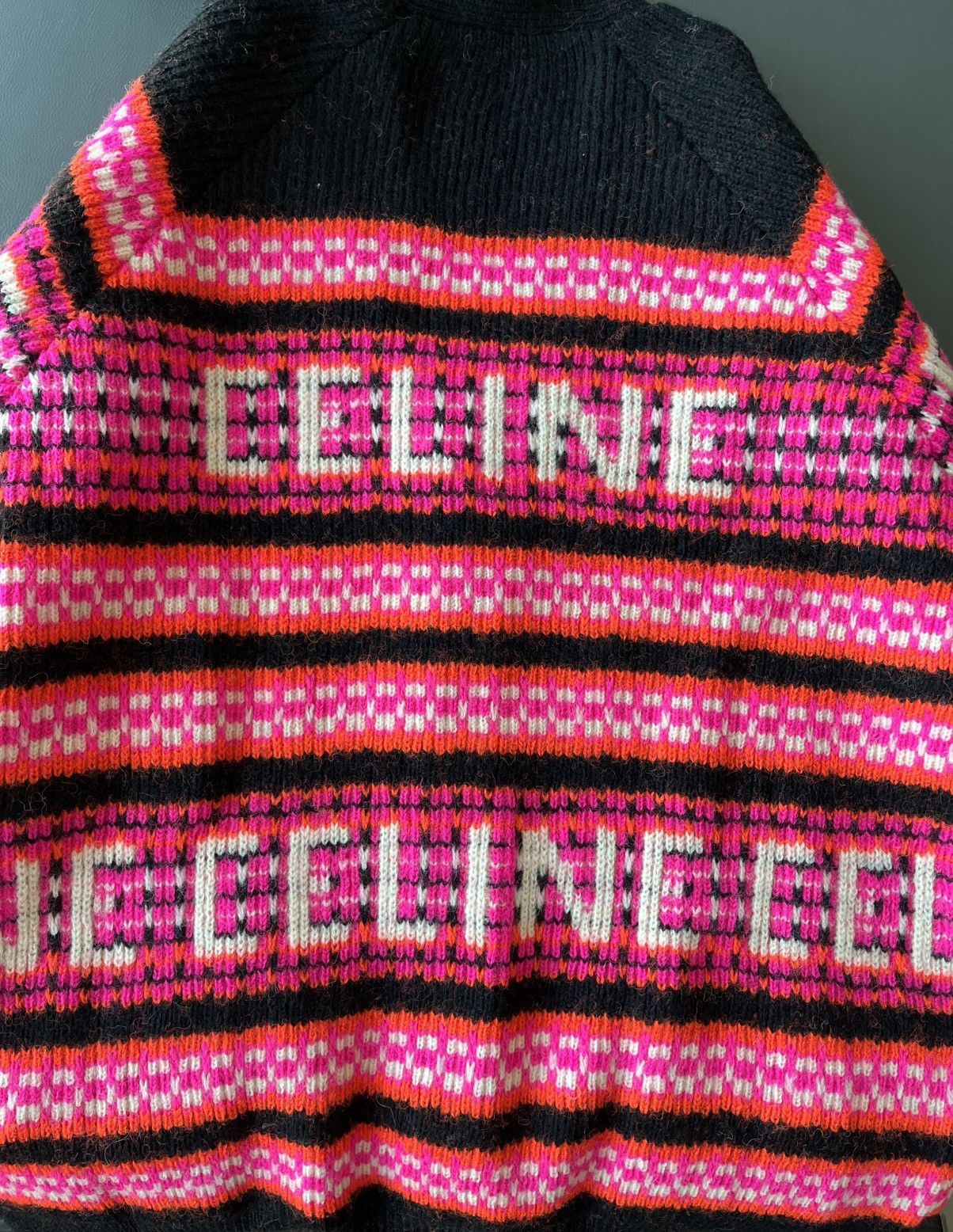 Celine × Hedi Slimane Super Runway Celine Hedi Slimane Logo Cardigan Coat Rare Size US L / EU 52-54 / 3 - 6 Thumbnail