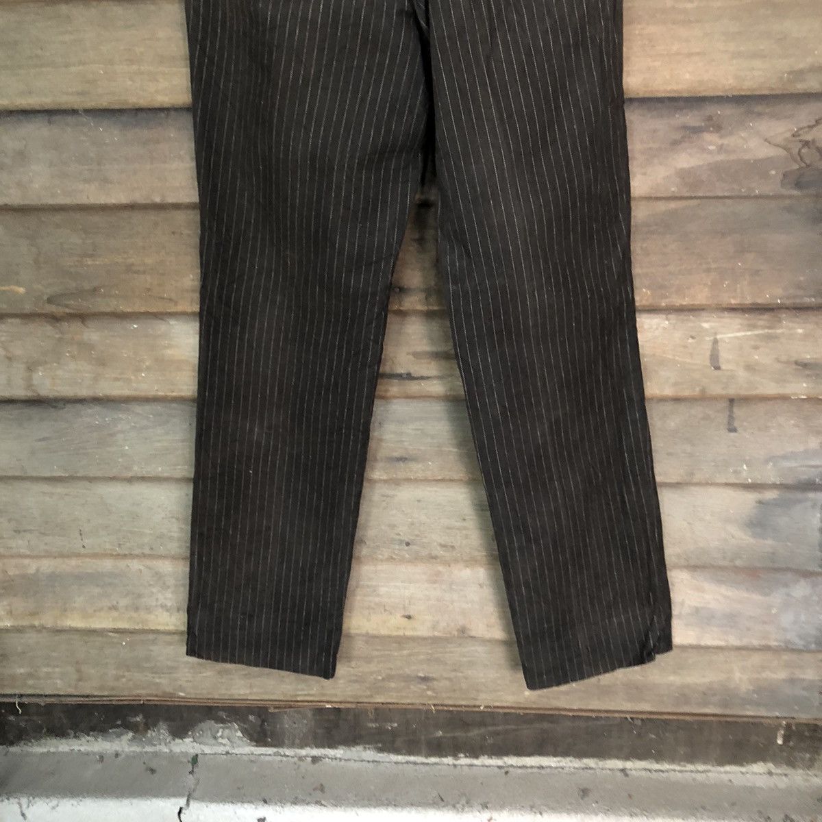 Vintage DL The Suit Company stripe Dark Brown Casual Pants #S2798 Size US 31 - 13 Thumbnail
