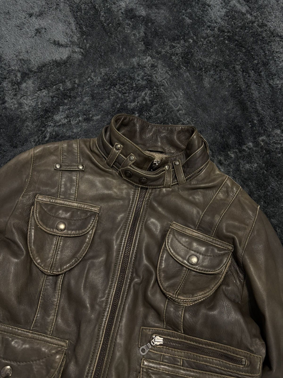 Hysteric Glamour 00s Multipocket Avant Garde Leather Y2K Jacket Size L / US 10 / IT 46 - 4 Thumbnail