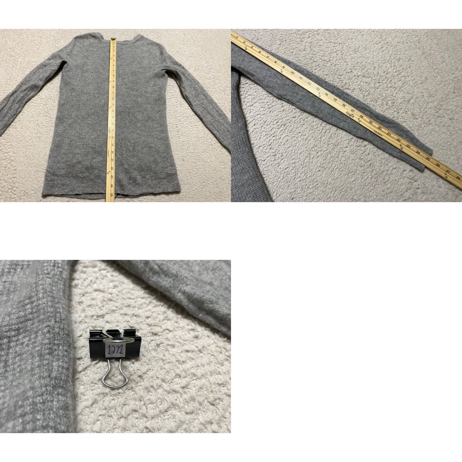J.Crew J.Crew Cardigan Sweater Women's Small Solid Gray 100% Cashmere V-Neck Button-Up | Knit Casual Size S / US 4 / IT 40 - 8 Thumbnail