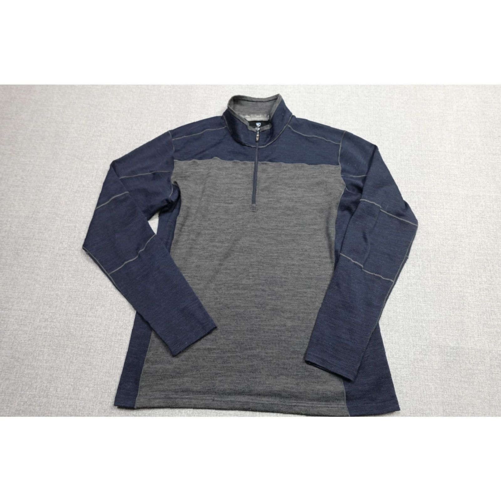 Etro Kuhl Sweater Mens Large Gray Quarter Zip Stretch Fleece Hiking Retro Pullover 1/4 Zip Size US L / EU 52-54 / 3 - 2 Thumbnail