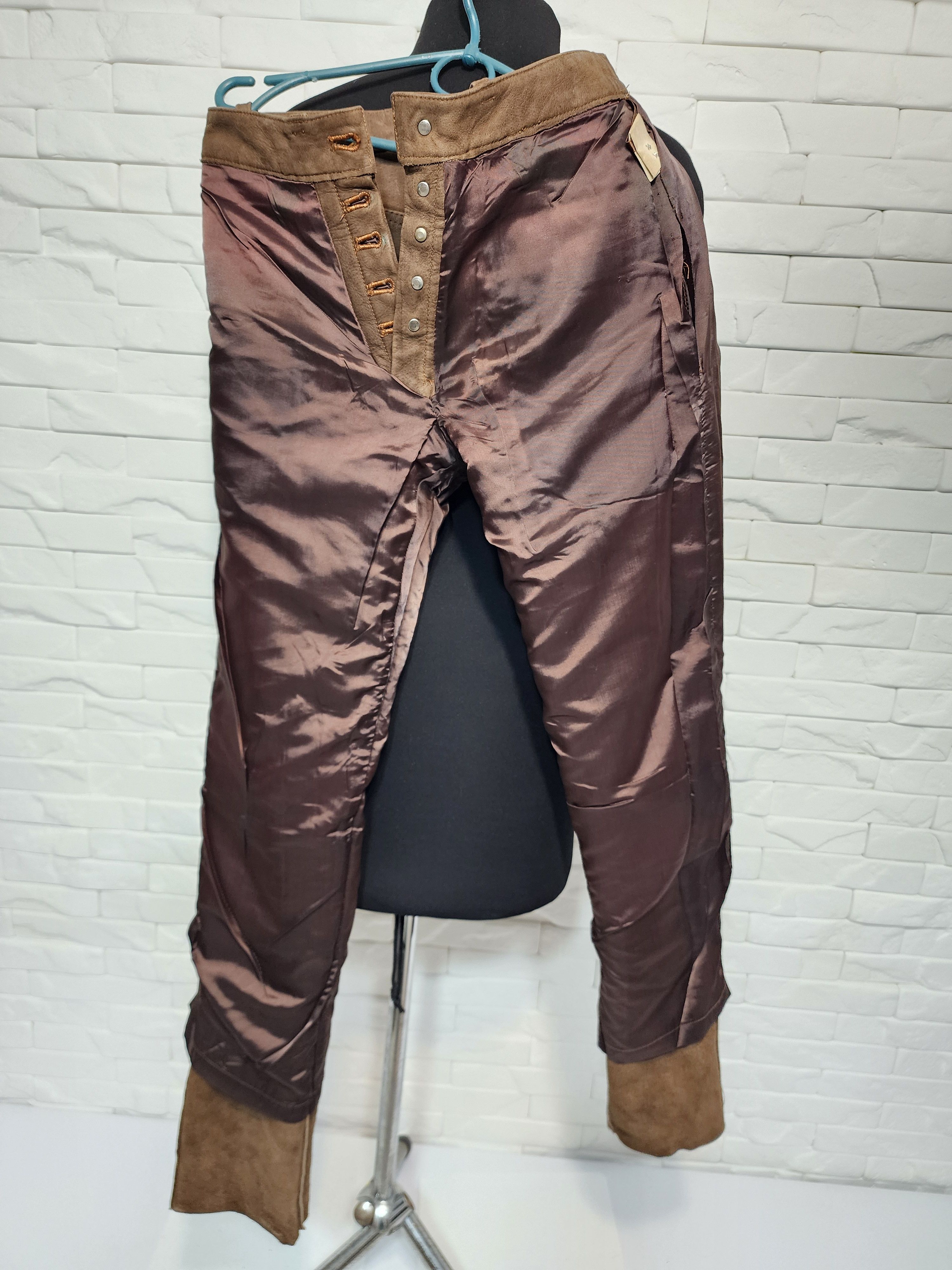 Genuine Leather Brown Nubuck Leather Pants - Denim Cut Size US 31 - 8 Thumbnail