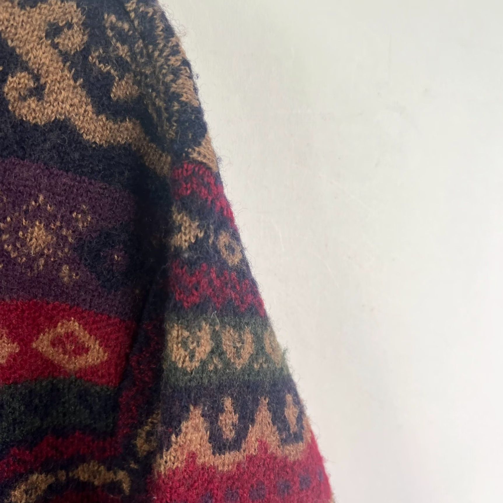 Talbots Talbots Bohemian Multicolor Wool Cardigan Sweater Womens Size L, Geometric Pattern, Long Sleeve, Collared, Casual, All Seasons Size L / US 10 / IT 46 - 2 Thumbnail