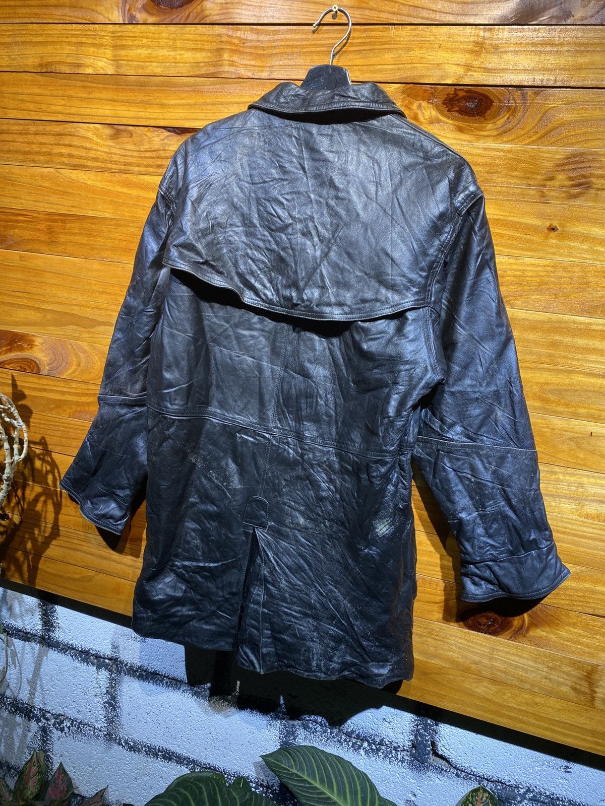 Genuine Leather Vintage Black Genuine Leather Trench Coat Long Jacket Size US S / EU 44-46 / 1 - 11 Thumbnail