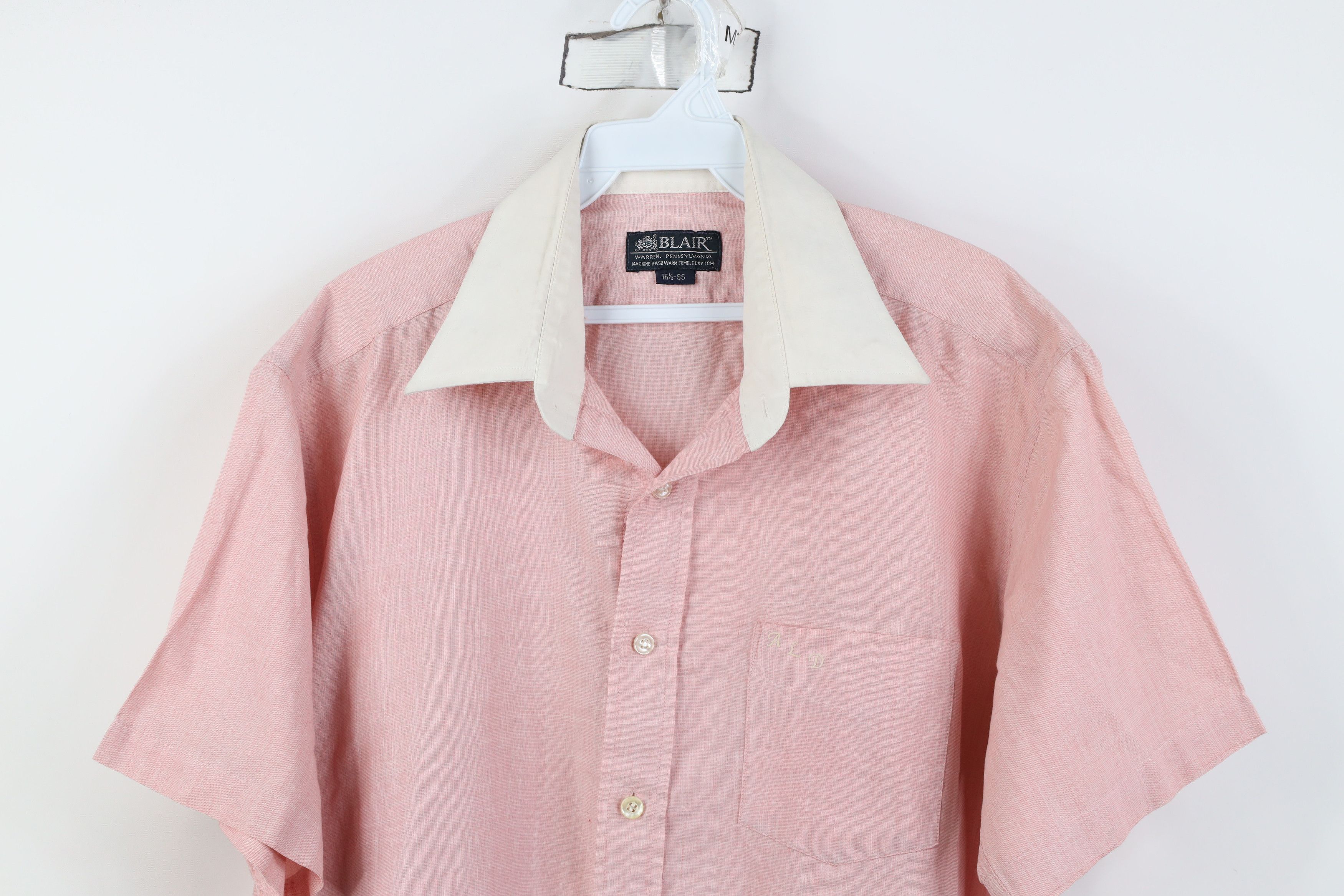 Vintage Vintage 70s Streetwear Chambray Short Sleeve Button Shirt Size US M / EU 48-50 / 2 - 2 Thumbnail