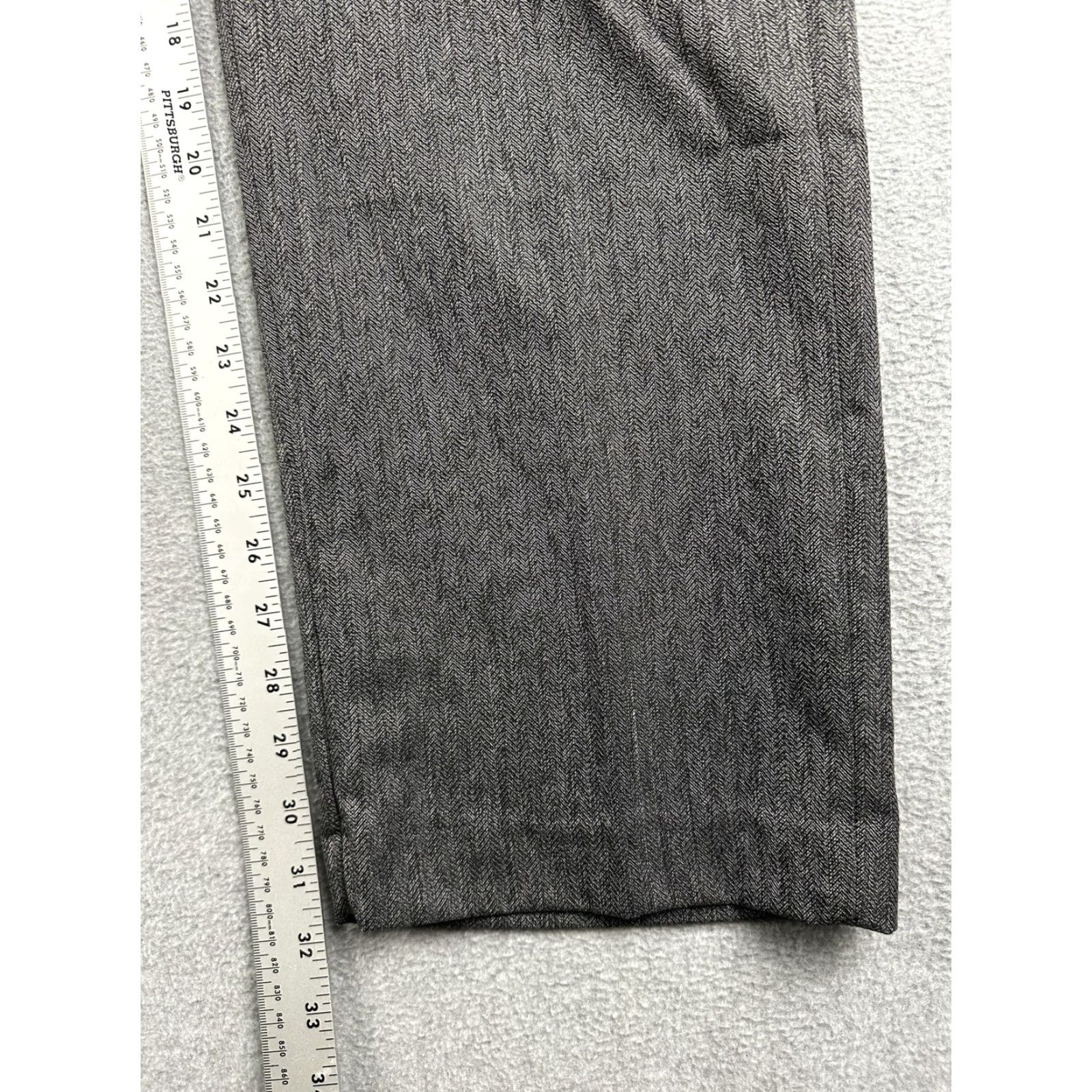 Calvin Klein CALVIN KLEIN Dress Pants Mens 33x32 Gray Herringbone Straight Fit Business NWT Size US 33 - 6 Thumbnail