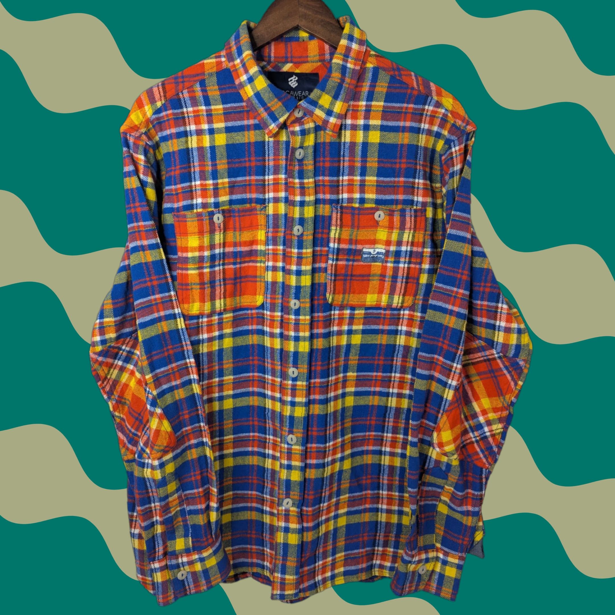 Rocawear VINTAGE Rocawear Shirt Men's 2XL Orange Plaid Button Up Long Sleeve Collared Hip Hop 90s Grunge Size US XXL / EU 58 / 5 - 1 Thumbnail