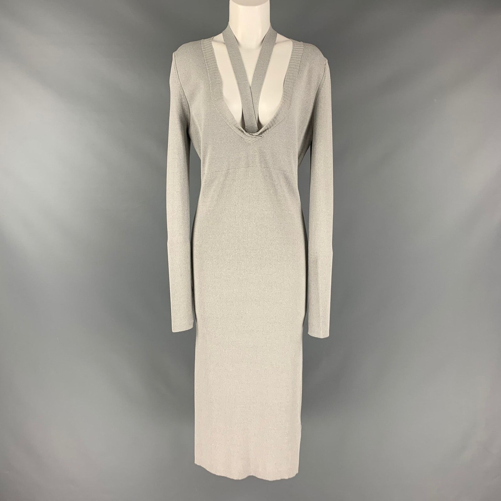 Dion Lee DION LEE Size M Grey Viscose Blend Midi Mid-Calf Dress Size M / US 6-8 / IT 42-44 - 2 Thumbnail
