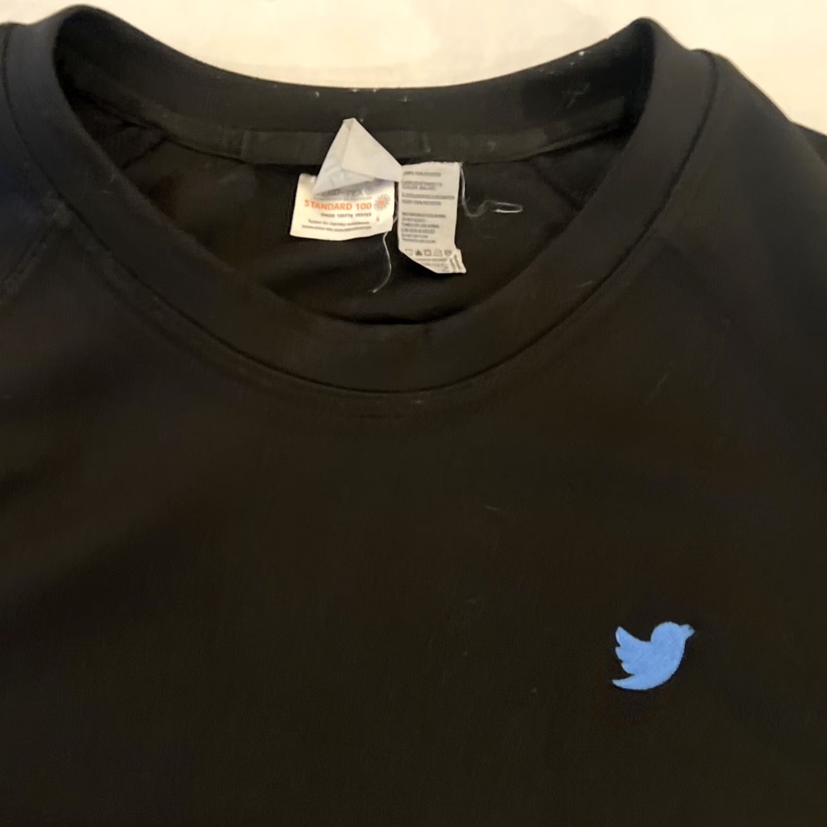 Vintage VINTAGE Twitter Sweatshirt Unisex Medium Black Logo Embroidered CW Pullover Classic Size US M / EU 48-50 / 2 - 2 Thumbnail