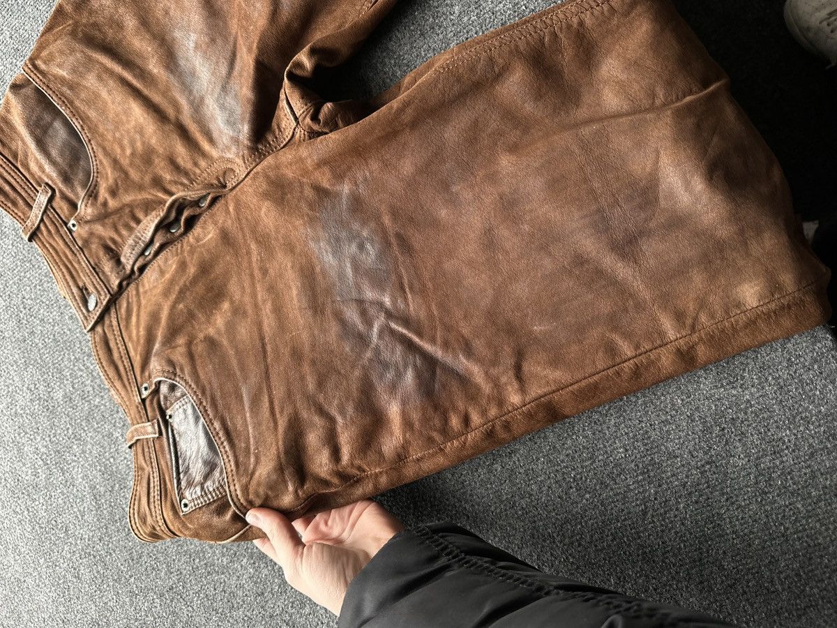 Other 🚨GRAIL MEN LEATHER PANTS Y2K WESTERN MOTORCYCLE Size US 32 / EU 48 - 6 Thumbnail