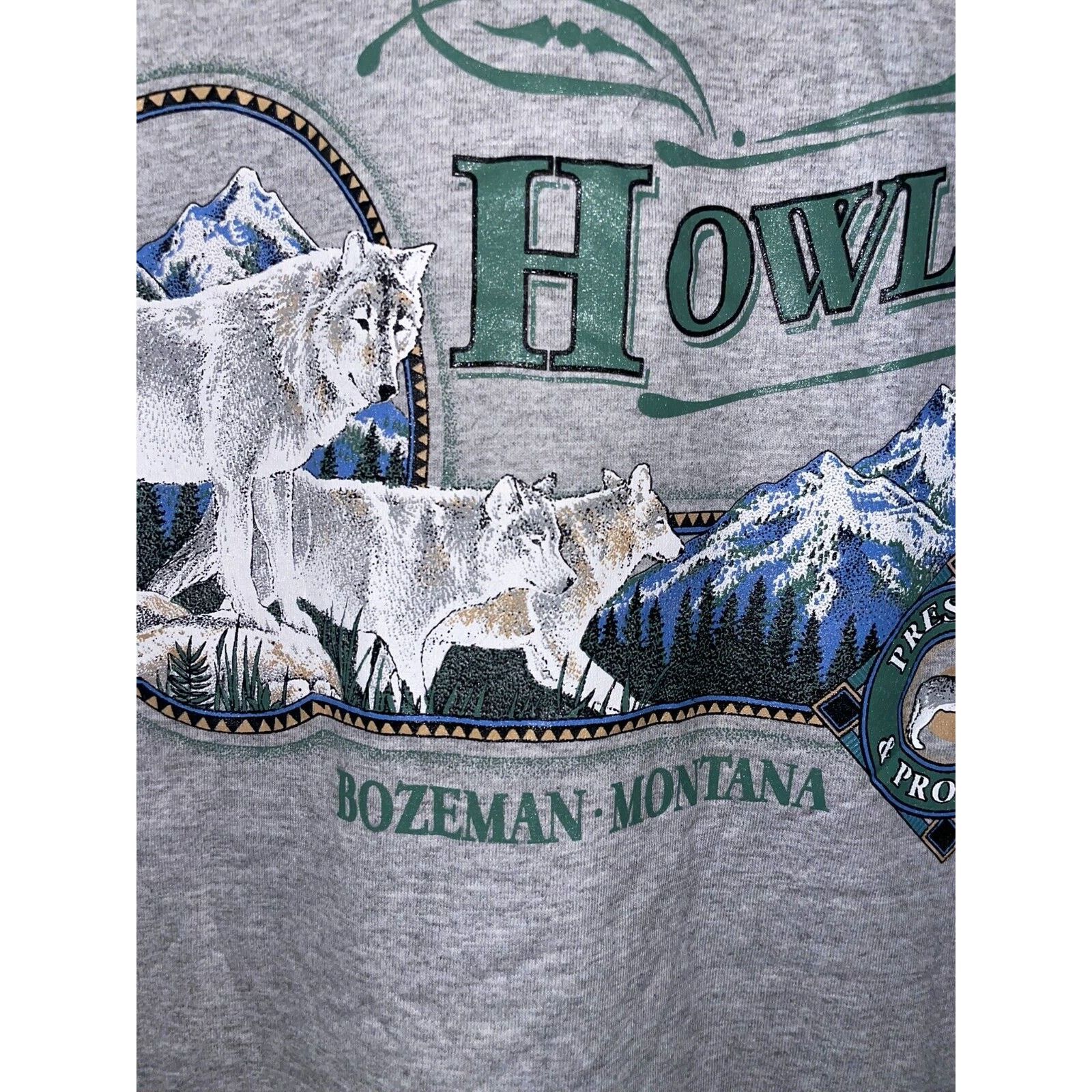 Jerzees Vintage Howlers Shirt Jerzees Wolf Bozeman Tee Animal 90s L Size US L / EU 52-54 / 3 - 3 Thumbnail