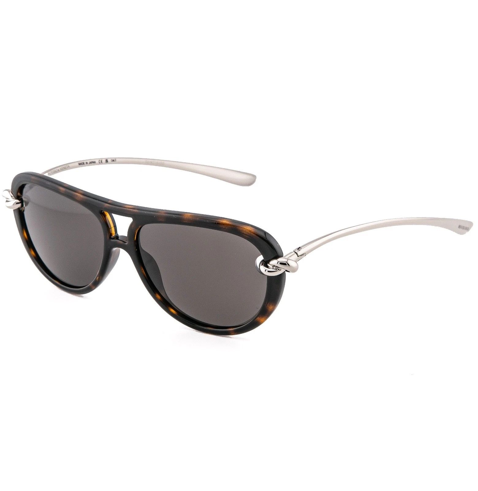 Bottega Veneta BOTTEGA VENETA 1418 KNOT Pilot BV1418S Silver Brown 002 Size ONE SIZE - 4 Thumbnail