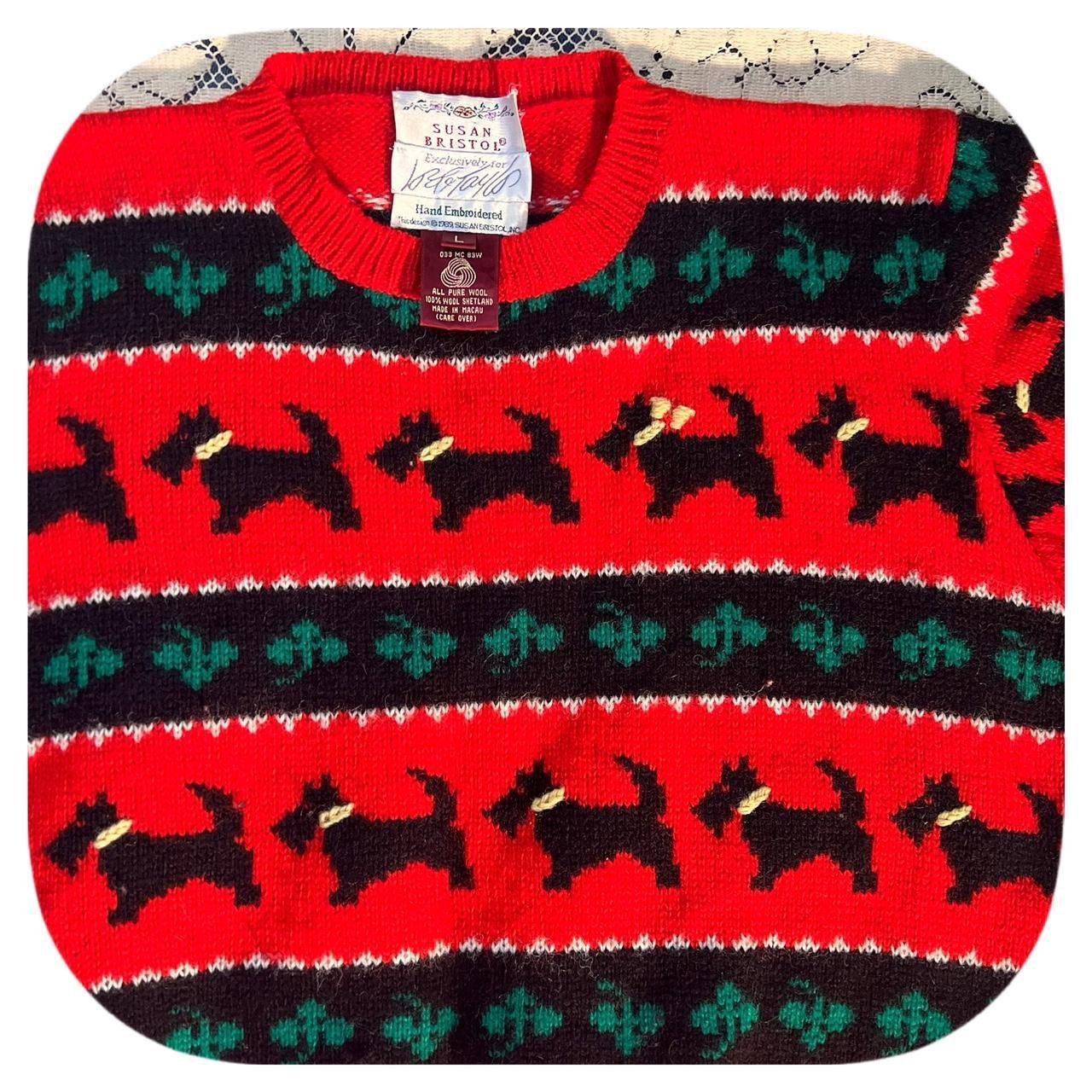 Lord & Taylor VTG 80s Handmade Wool Scottie Dog Sweater Lord & Taylor Size L / US 10 / IT 46 - 5 Thumbnail