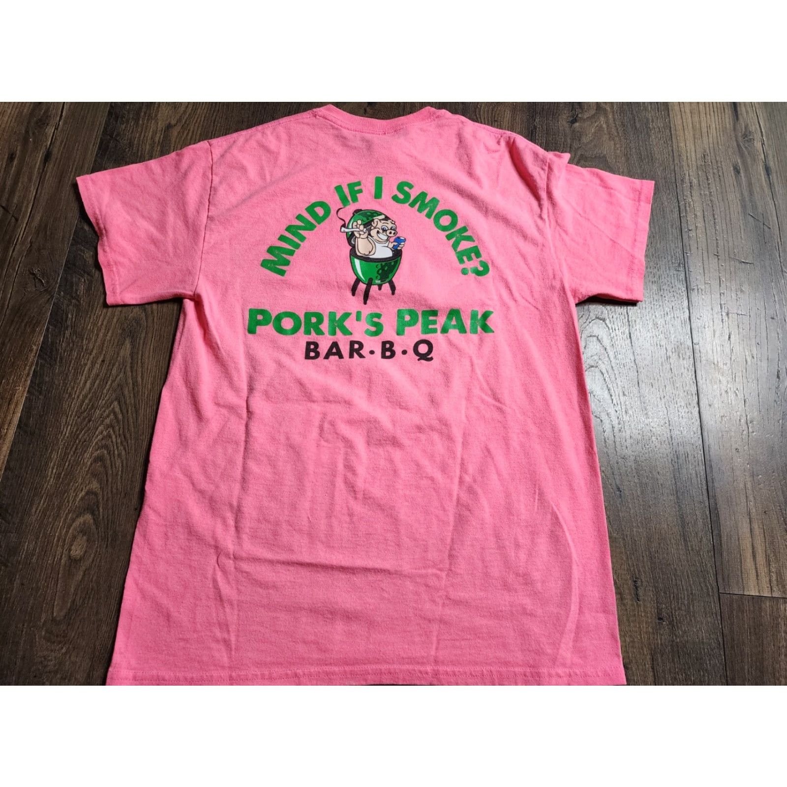 Gildan Gildan Funny BBQ T-Shirt Adult Medium Pink Double-Sided Graphic Tee Food & Drink Theme Mens Size US M / EU 48-50 / 2 - 2 Thumbnail