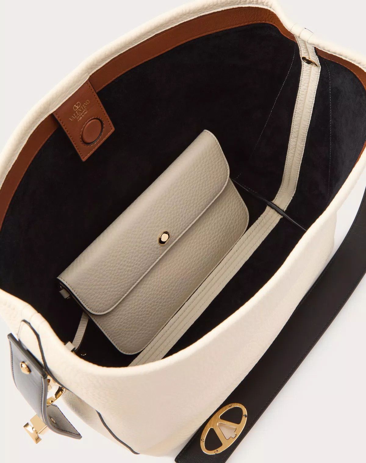 Valentino oc11z0725 Size:OS/Locker Nappa Shopping Bag in White Size ONE SIZE - 4 Thumbnail