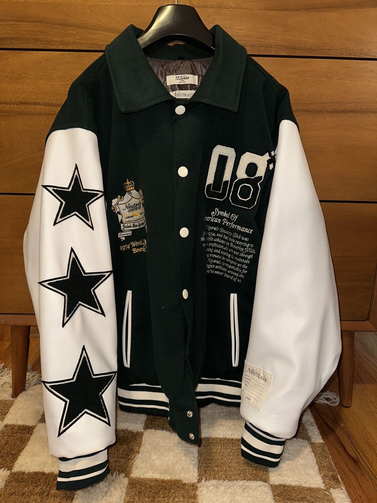 Jaded London Jaded London Neutrals Green Varsity Jacket Grailed