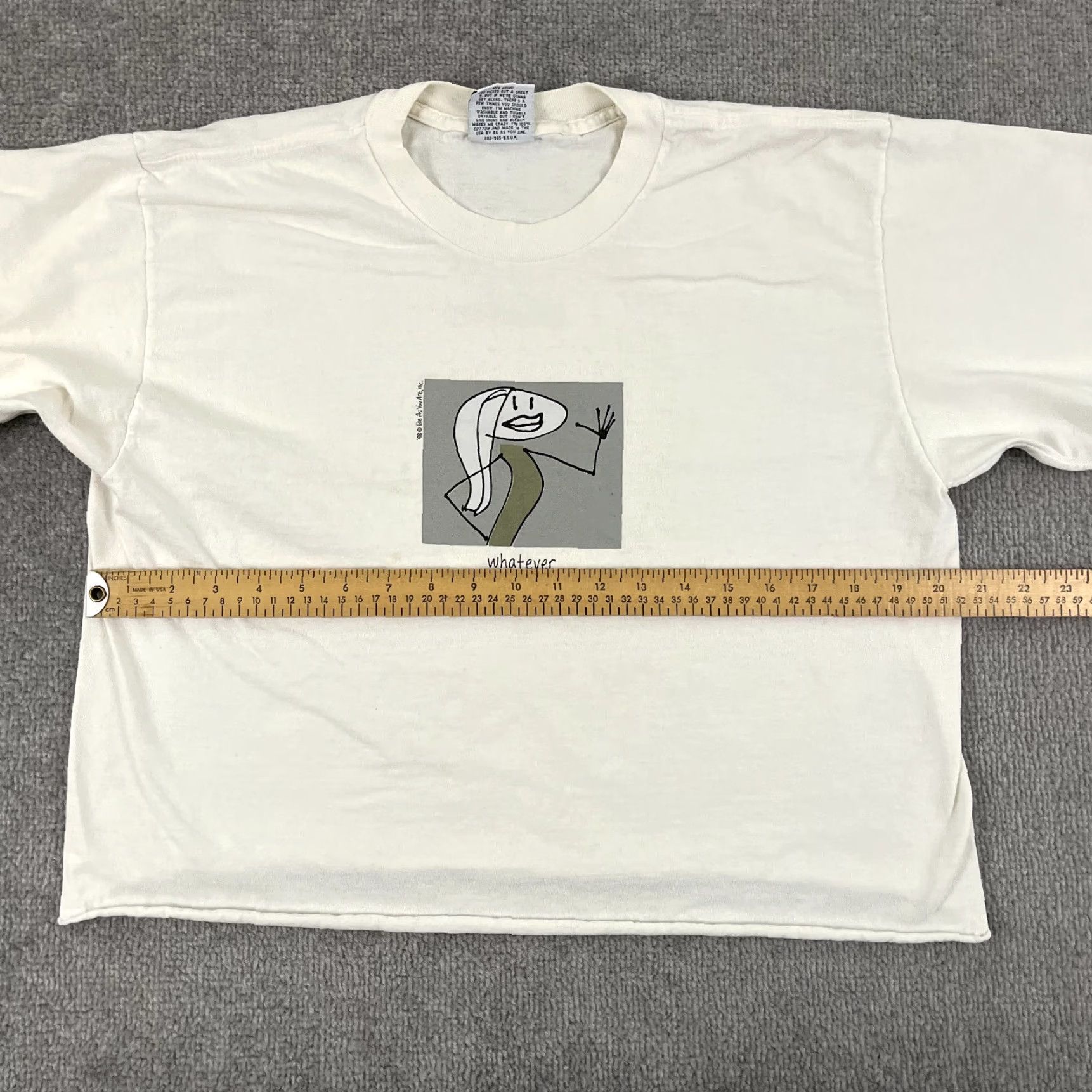 Etro VINTAGE Be As You Are Shirt Women M/L Cropped White 90s Retro Graphic Tee 1998 Short Sleeve Womens Size M / US 6-8 / IT 42-44 - 6 Thumbnail