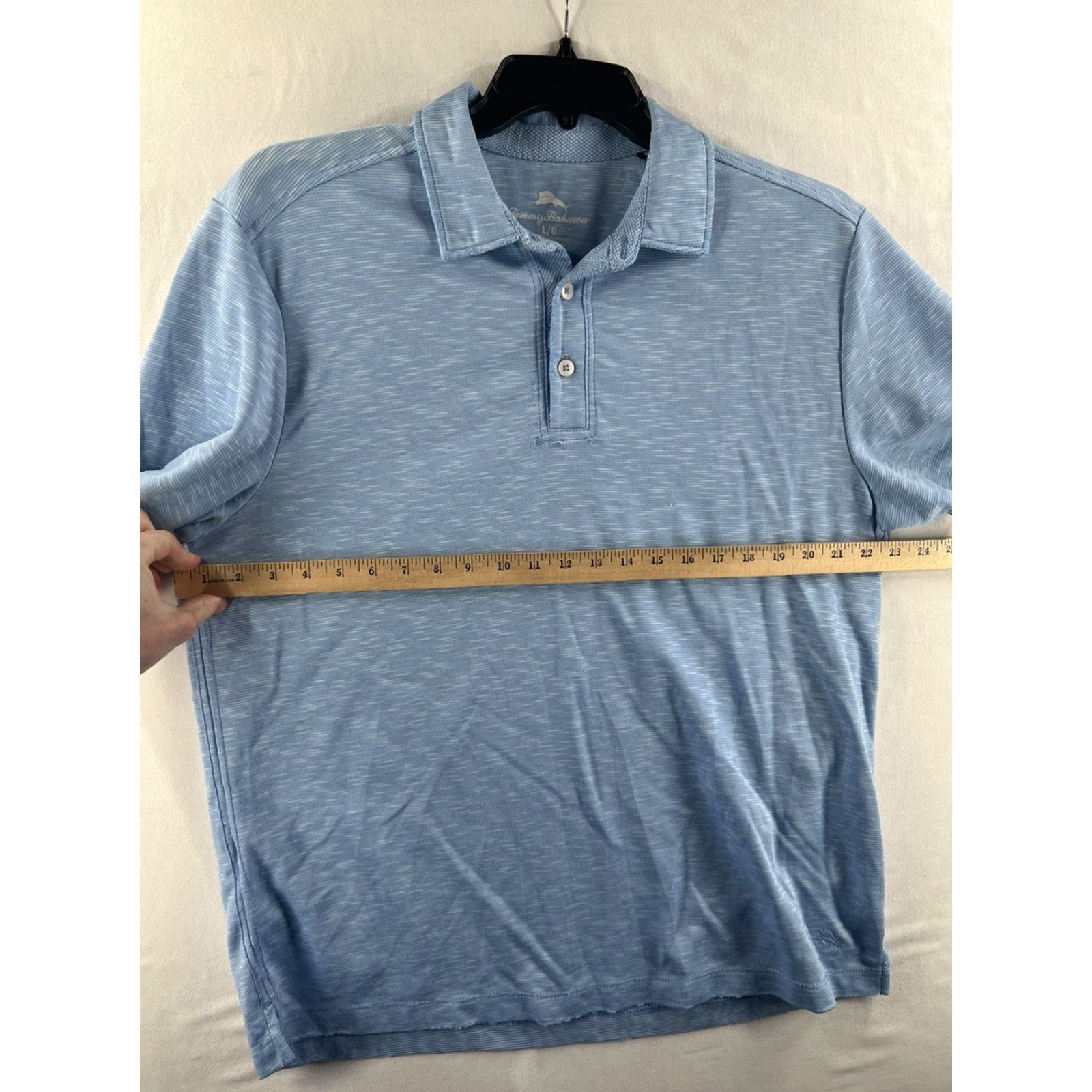 Tommy Bahama Tommy Bahama Polo Shirt Mens Large Blue Solid Cotton Island Zone Golf Casual Short Sleeve Size US L / EU 52-54 / 3 - 7 Thumbnail