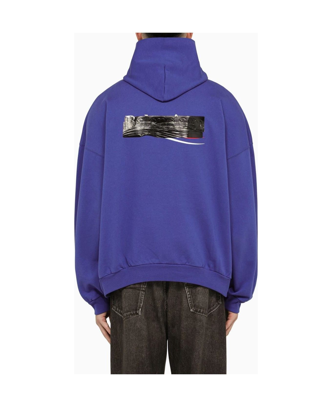 Balenciaga o1srvl11e0425 Gaffer Hoodie Large Fit in Blue Size US L / EU 52-54 / 3 - 2 Thumbnail