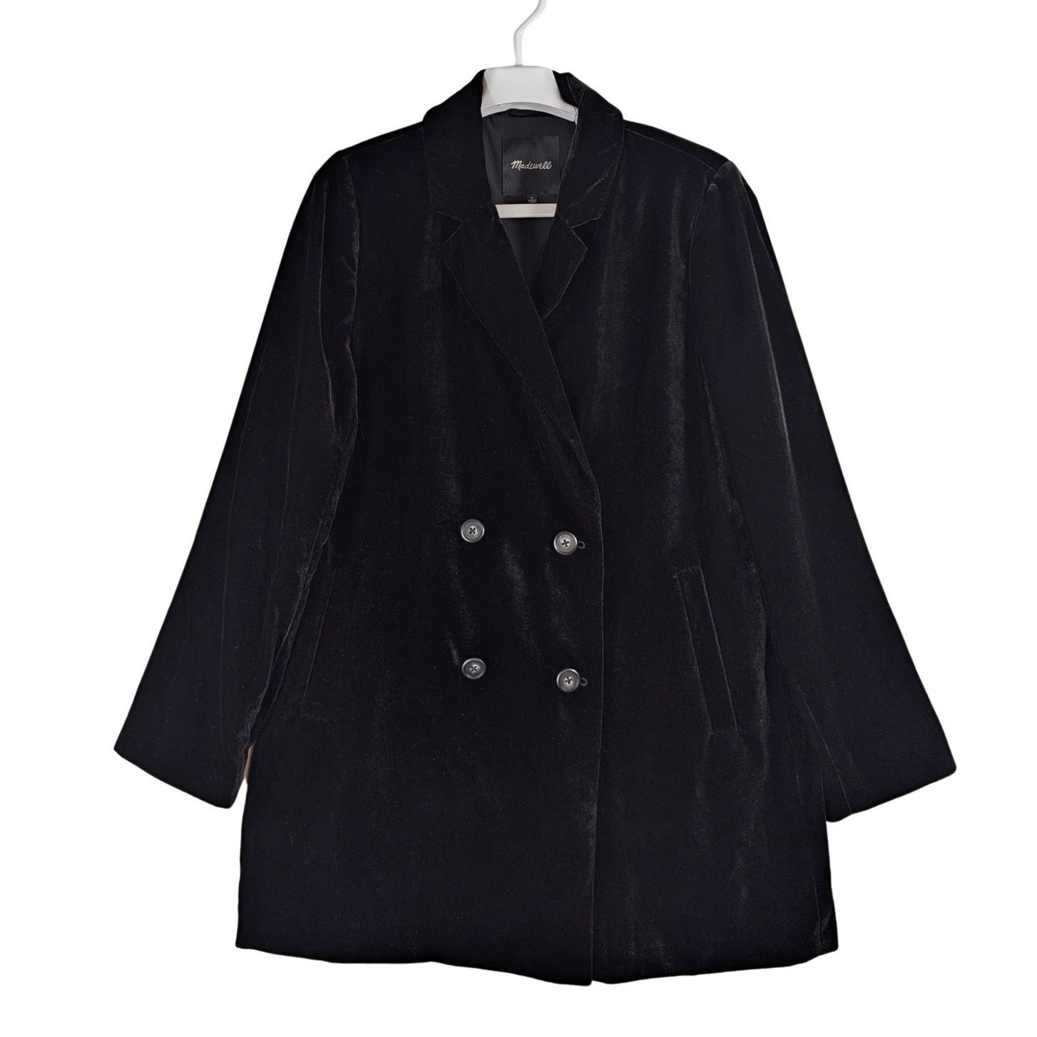 Madewell Madewell Velvet Caldwell Double-Breasted Blazer Black Medium Size M / US 6-8 / IT 42-44 - 1 Thumbnail