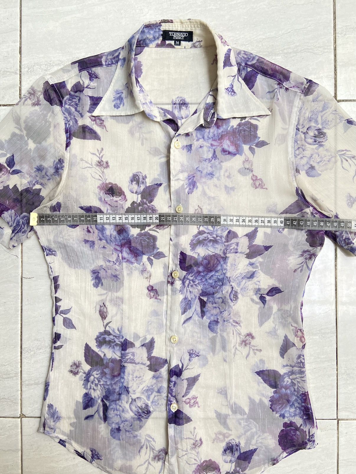Tornado Mart TORNADO MART Flower Patterned Mesh Shirt Size US S / EU 44-46 / 1 - 3 Thumbnail
