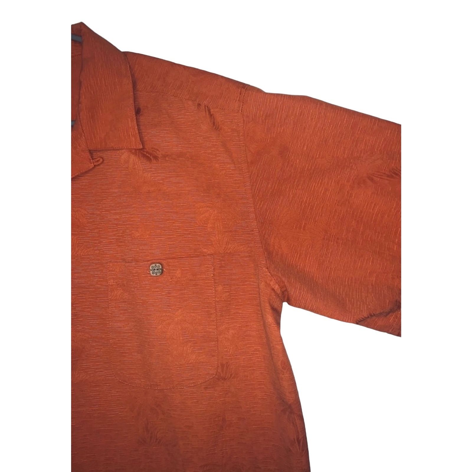 Other Gordon Short Sleeve Button Front Shirt Orange Palm Pattern Size US L / EU 52-54 / 3 - 5 Thumbnail