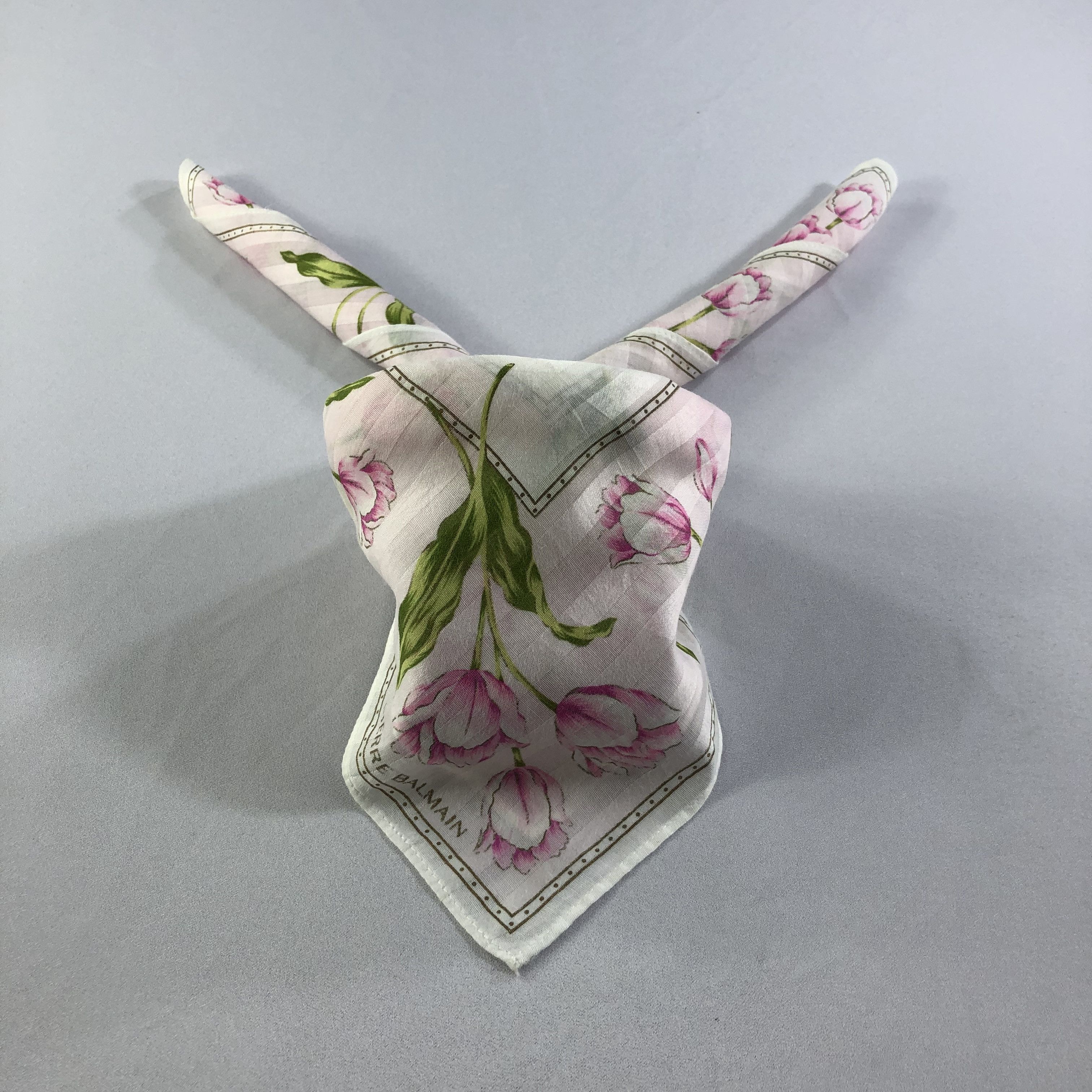 Pierre Balmain × Vintage Pierre Balmain Floral Handkerchief Neckerchief Bandana H2147 Size ONE SIZE - 2 Thumbnail