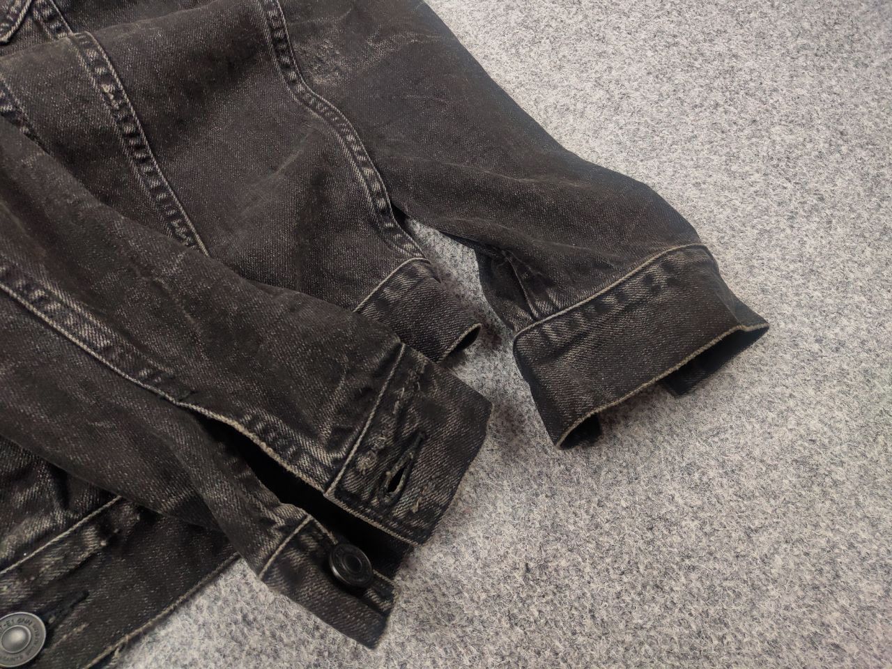 Allsaints Allsaints donlington Distressed Denim Jacket Washed Black Size US S / EU 44-46 / 1 - 8 Thumbnail