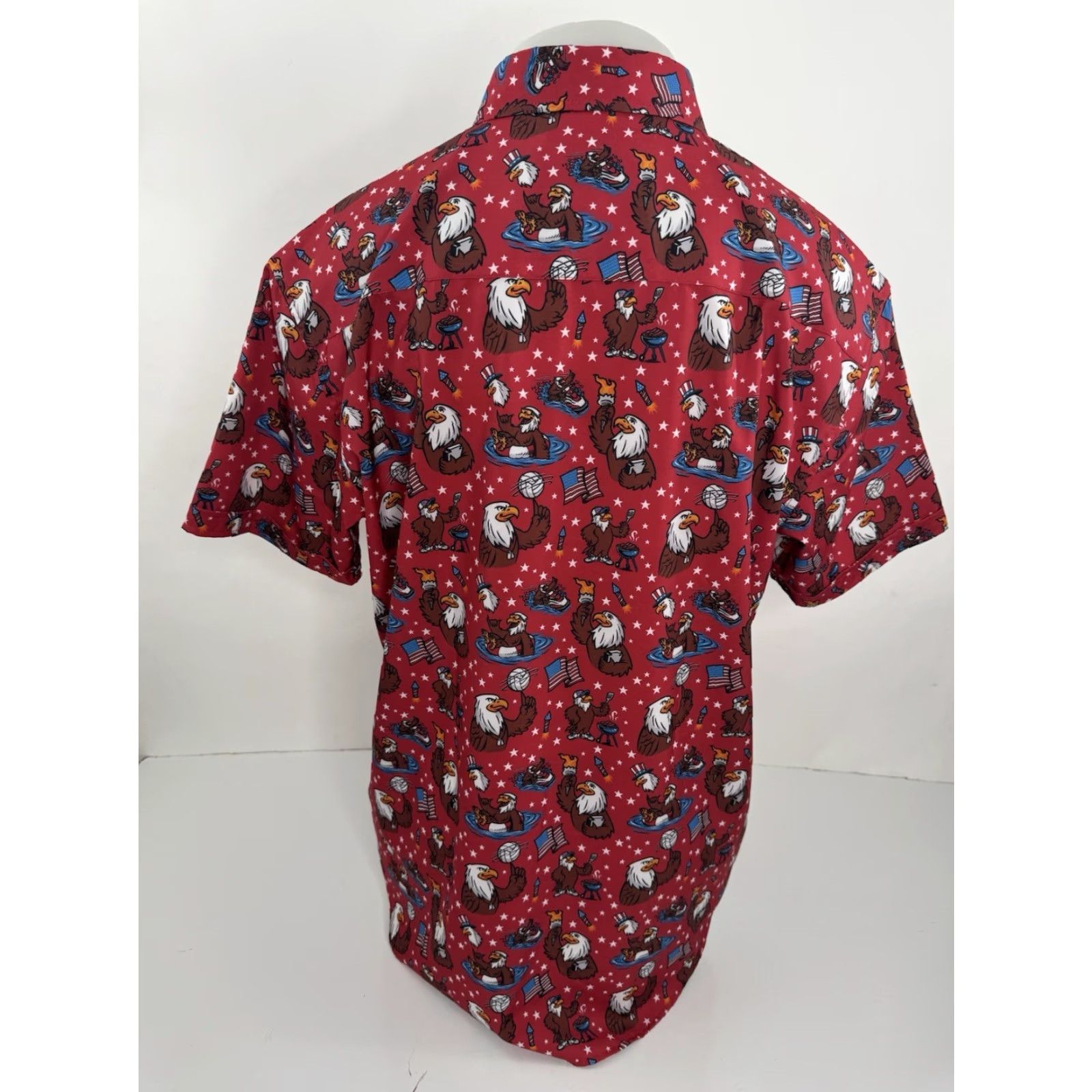 Vintage RSVLTS - 4th of JULY Independence Murica Eagle Bbq USA America XL Shirt EXC Men Short Sleeve Button-Up Red 4th of July"} Size US XL / EU 56 / 4 - 4 Thumbnail