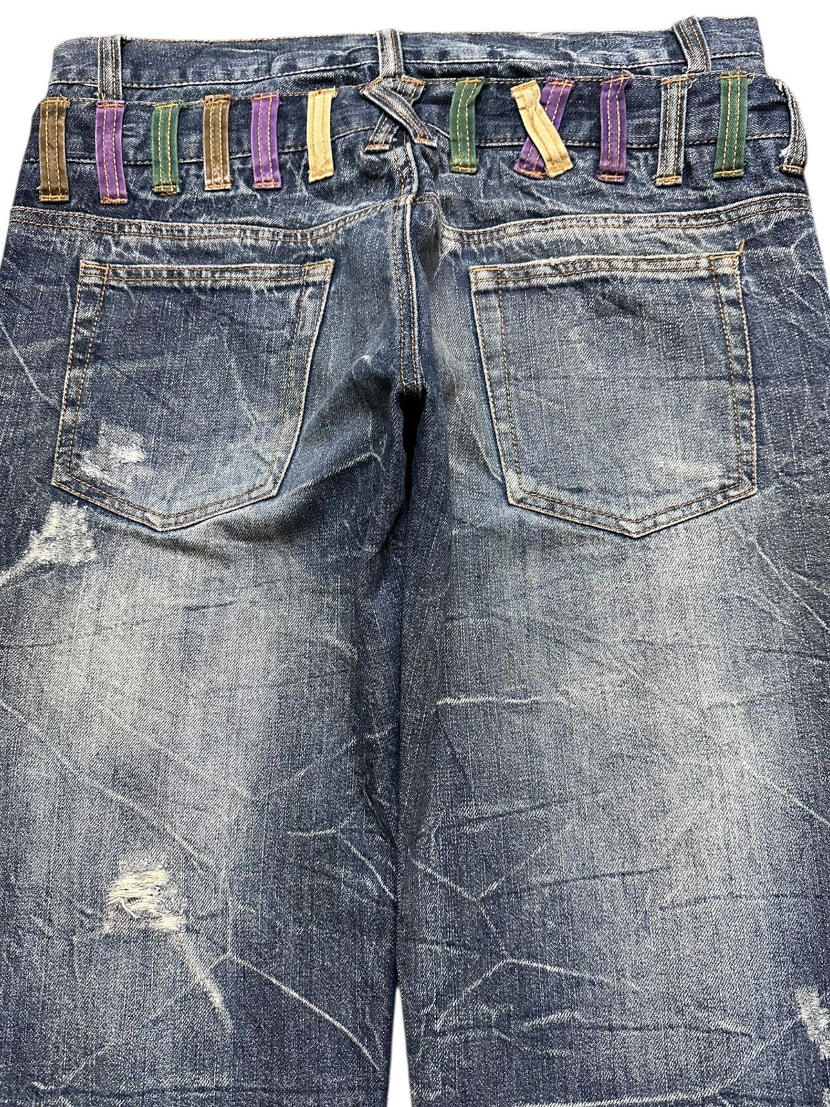 Hysteric Glamour Vintage Nylaus Clothing Double Waist Honeycomb Grunge Denim Size US 33 - 9 Thumbnail