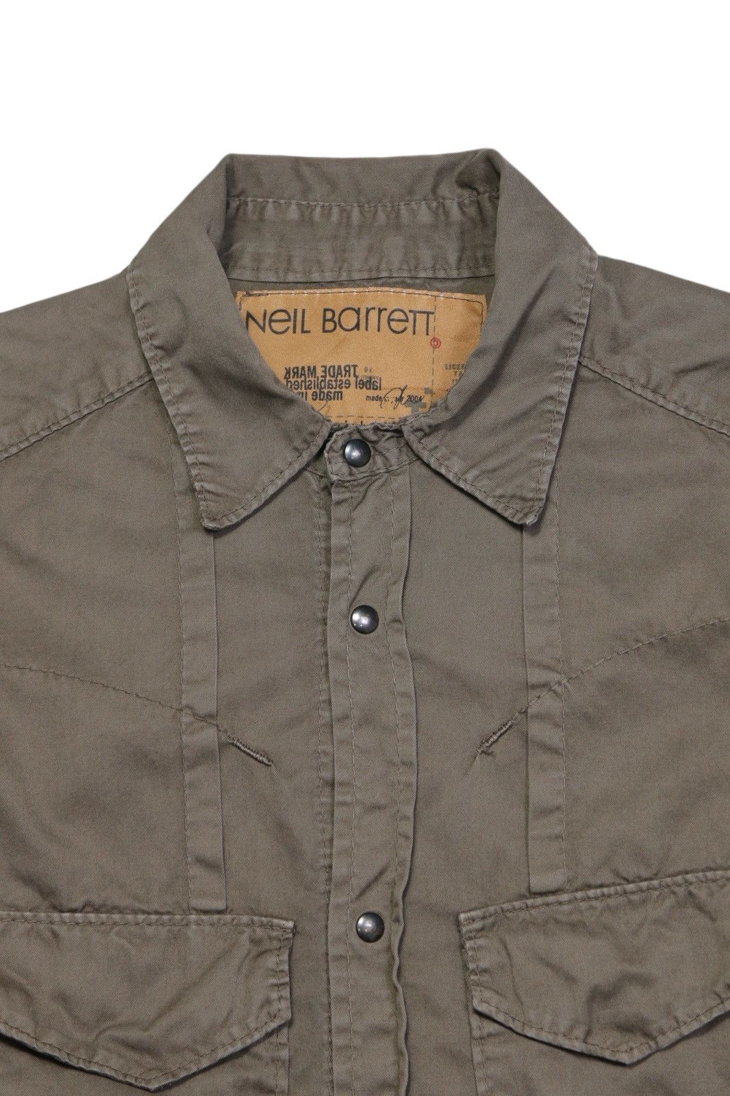 Neil Barrett × Vintage 2000s NEIL BARRETT SLIM WESTERN SHIRT Size US S / EU 44-46 / 1 - 2 Thumbnail