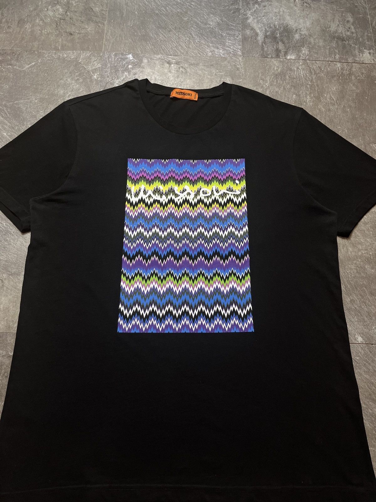 Missoni Missoni Black T Shirt Top Zig Zag BlackDezign Vintage Size US L / EU 52-54 / 3 - 2 Thumbnail