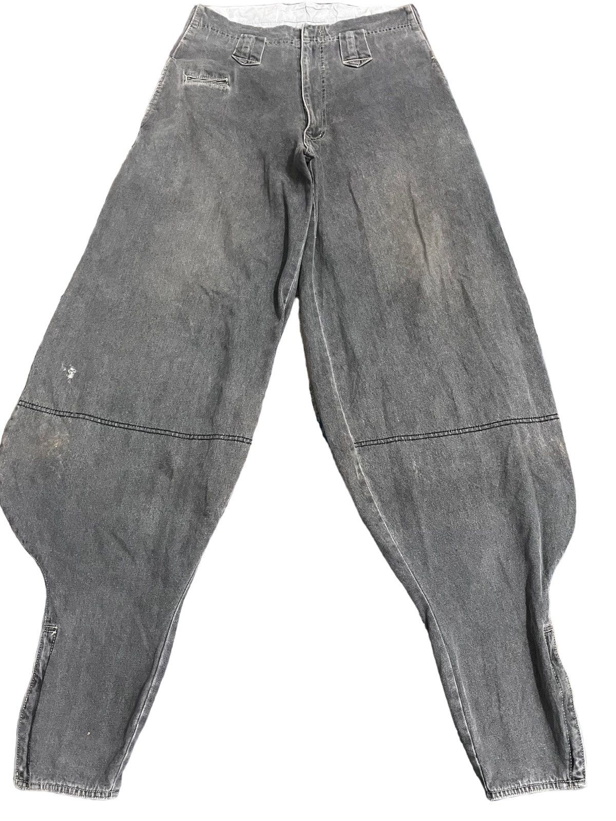 Japanese Brand Vintage Ginwash Grey Monster Workwear Baggy Carpenter Denim Size US 32 / EU 48 - 2 Thumbnail