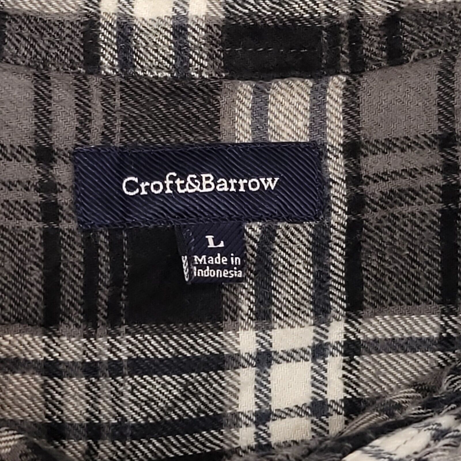 Croft & Barrow Croft & Barrow Madras Flannel Shirt Mens Size Large L Gray Size US L / EU 52-54 / 3 - 3 Thumbnail