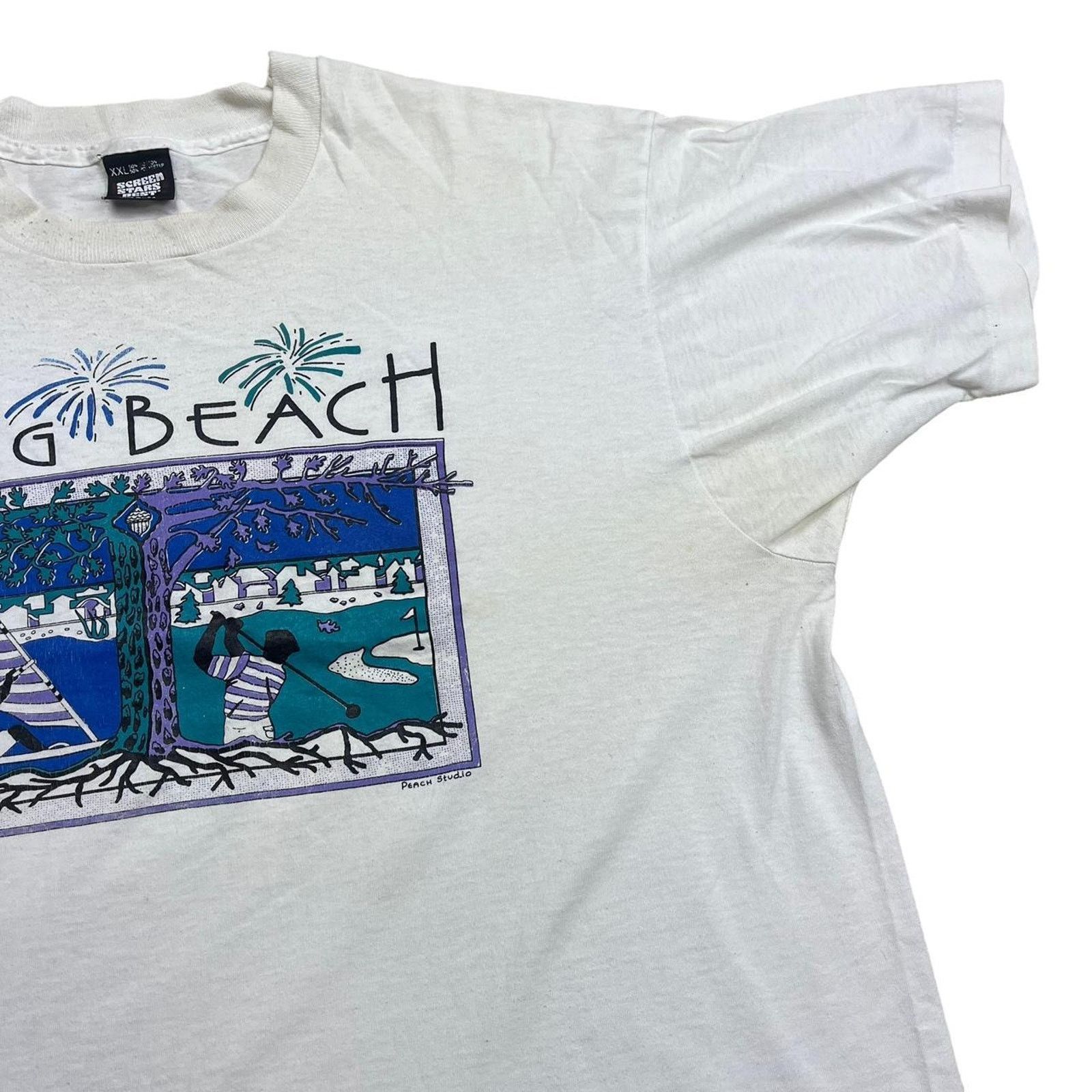 Vintage Vintage Long Beach T Shirt Size US XXL / EU 58 / 5 - 5 Thumbnail