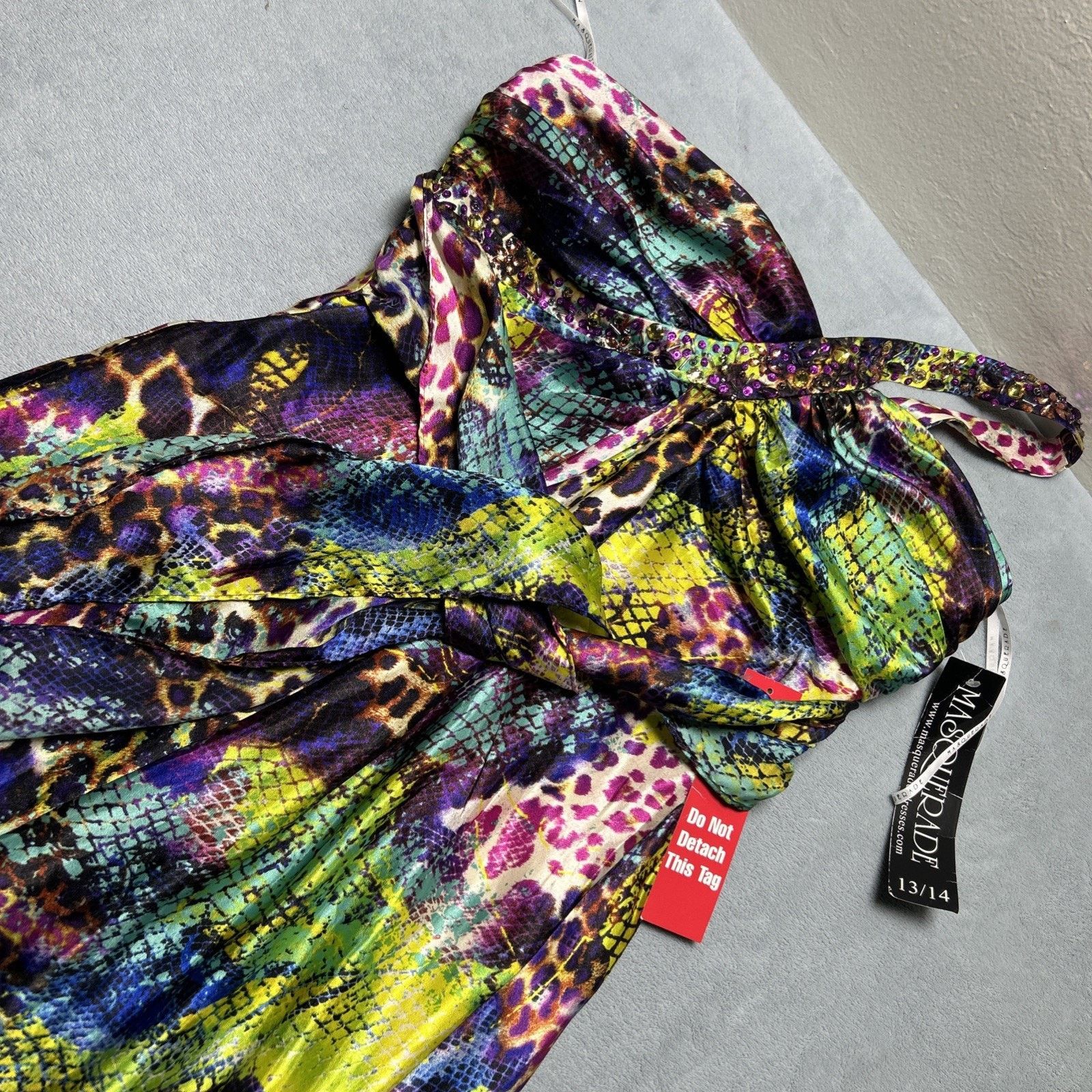 Forever 21 Masquerade Off The Shoulder Dress Womens 13 / 14 Embellished Size XL / US 12-14 / IT 48-50 - 10 Thumbnail