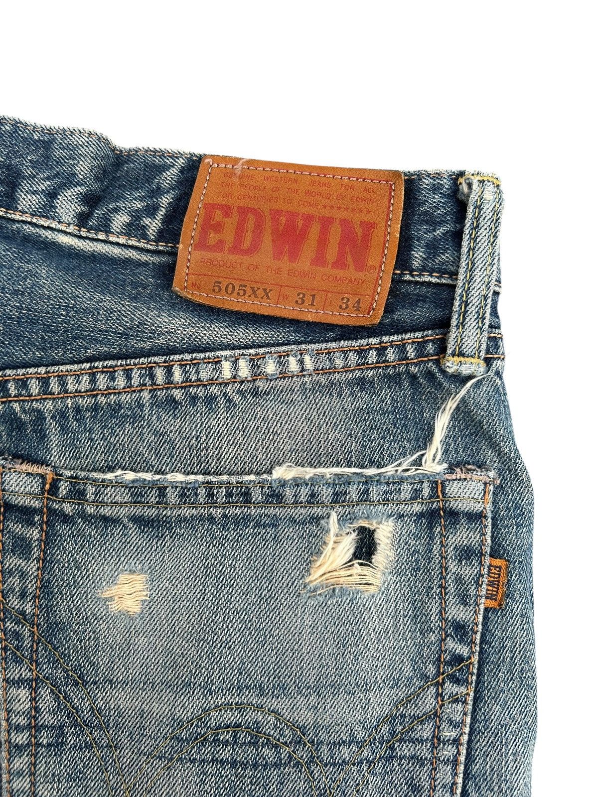 Kapital Thrashed Vintage Edwin 505xx Selvedge Denim Jeans Size US 30 / EU 46 - 11 Thumbnail