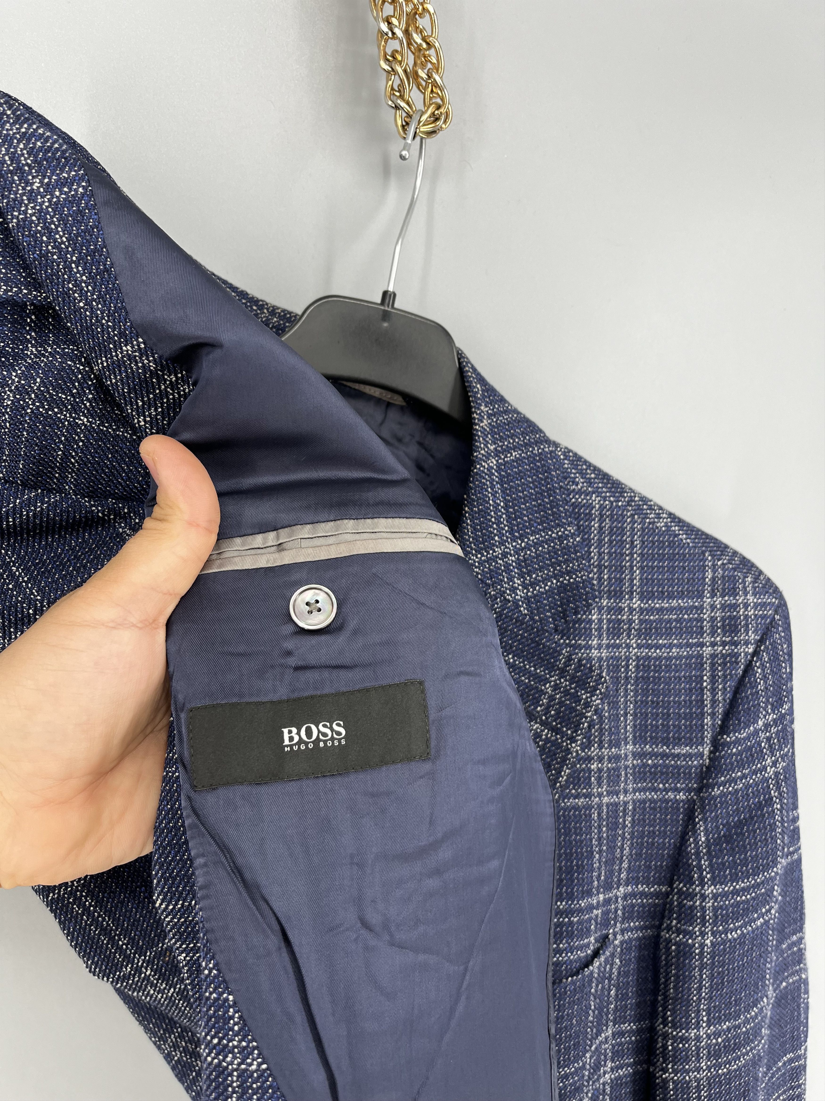 Band Tees Vintage Hugo Boss blazer men wool 38R M multi wool Size 38R - 9 Thumbnail