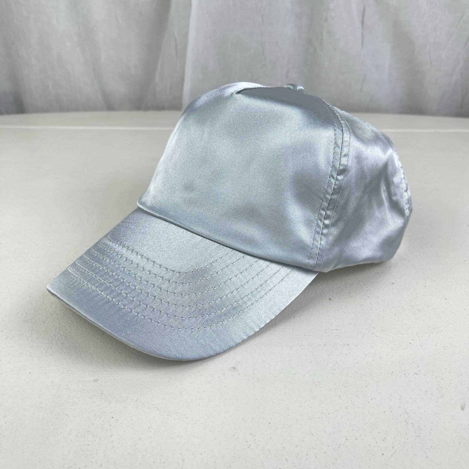 Forever 21 Shiny Silver Satin Baseball Cap Dad Hat Y2K Futuristic Cyber Size ONE SIZE - 1 Thumbnail