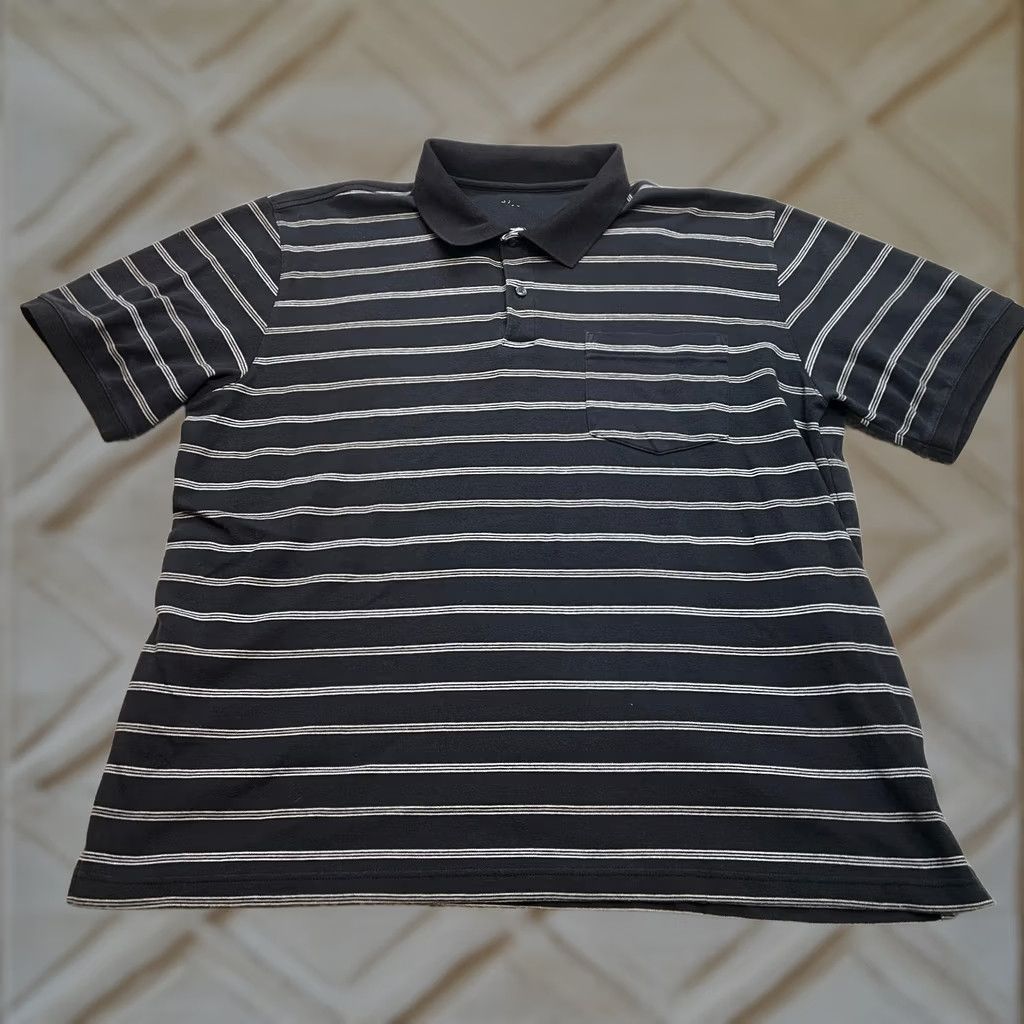Vintage Unbranded Polo Shirt Mens 2XL Black Striped Golf Cotton Pocket Top Size US XXL / EU 58 / 5 - 1 Thumbnail