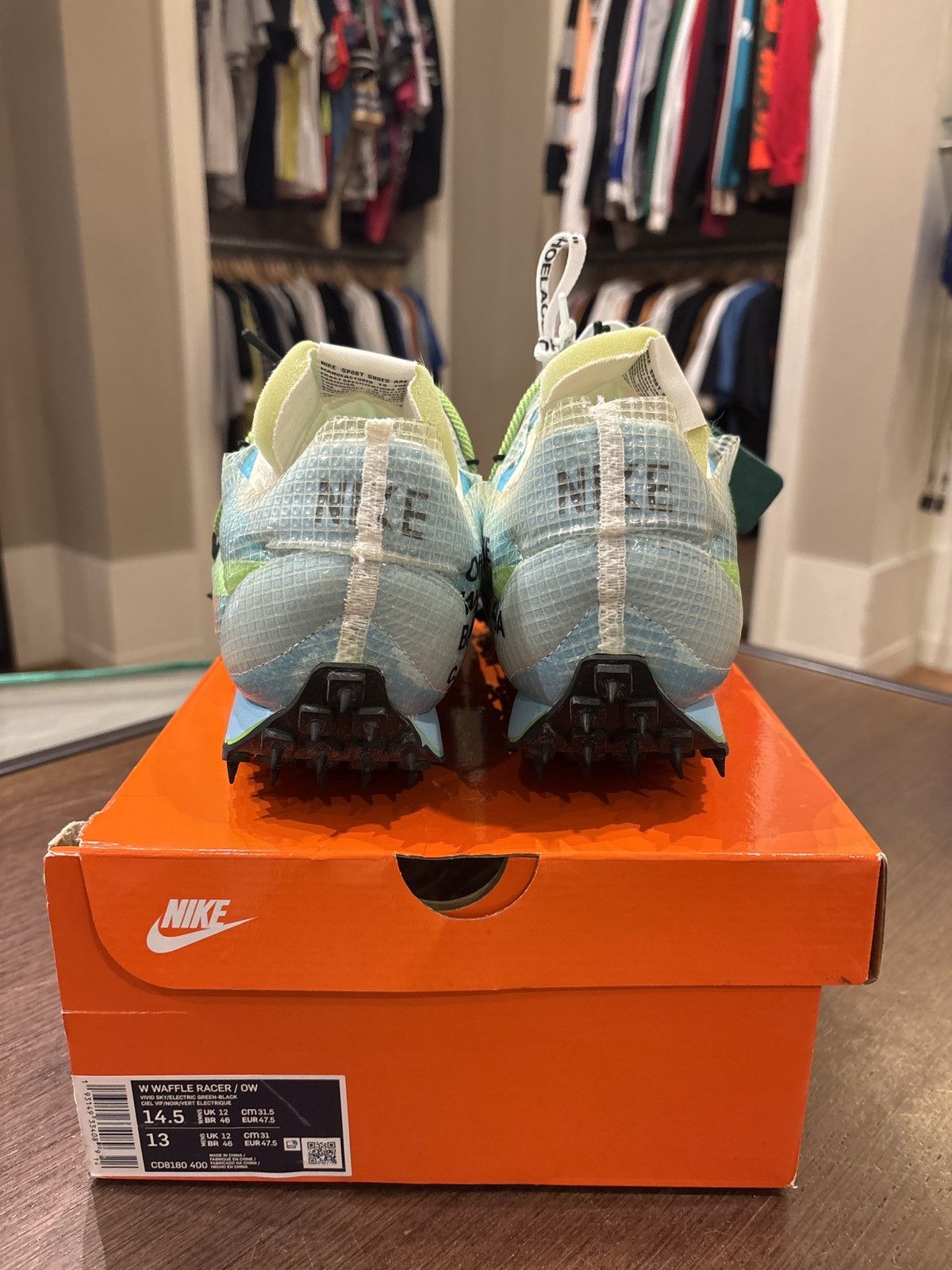 Nike Waffle Racer Off-White Vivid Sky (Women's)