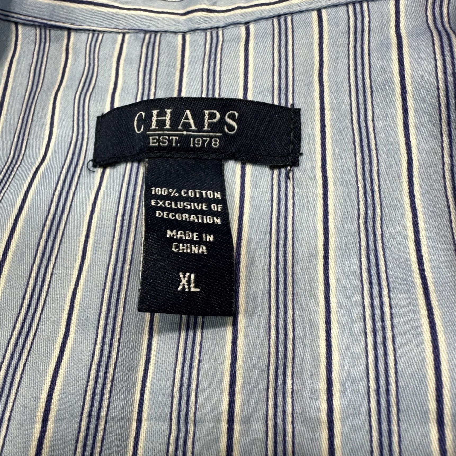 Chaps Chaps Women’s Pajama Top Blue Stripe Cotton Long Sleeve XL New Shirt Size XL / US 12-14 / IT 48-50 - 5 Thumbnail