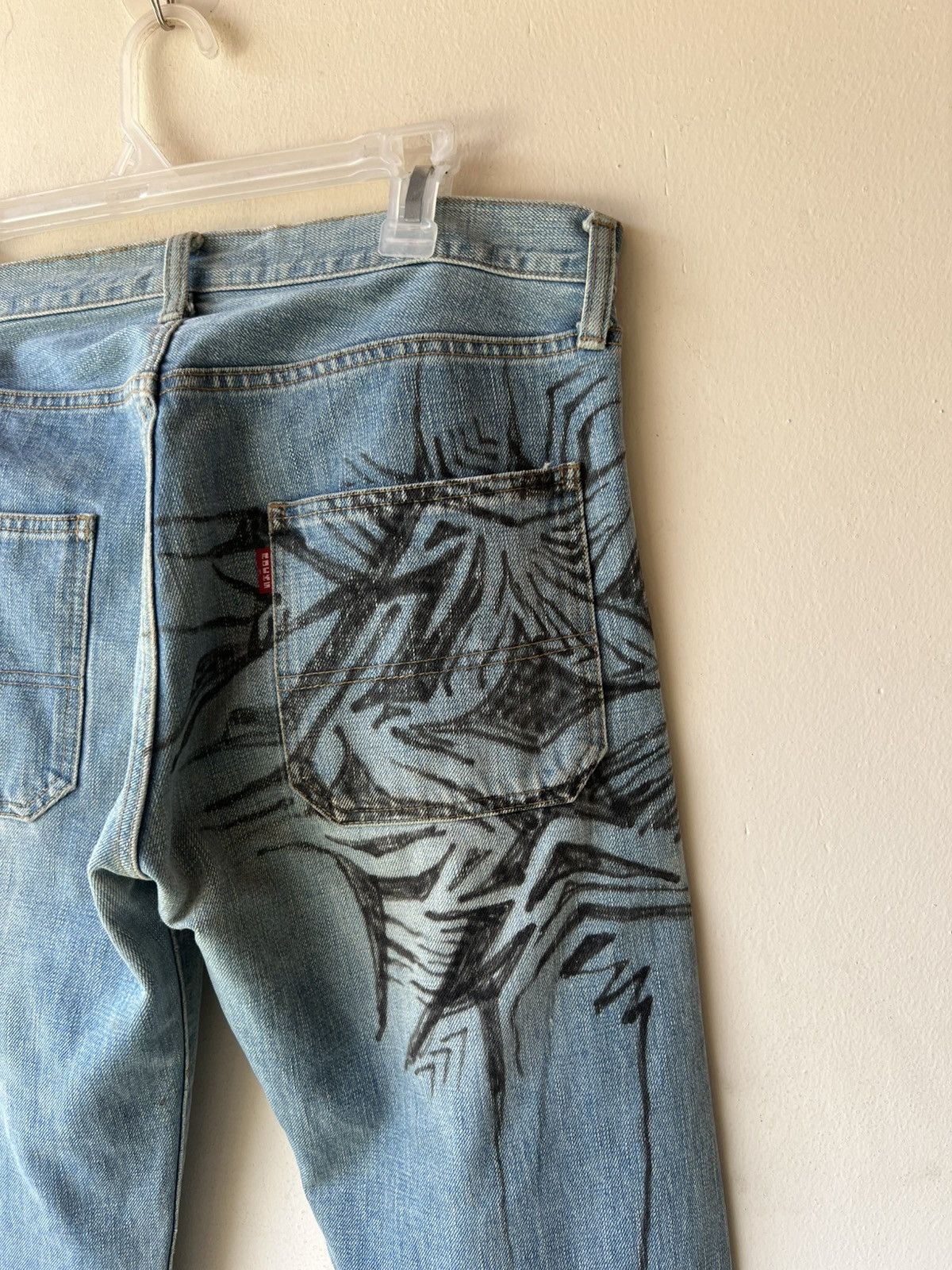 Shellac Vintage 90s Ozone Rocks Japan Fade Aging Stains Jeans Size US 32 / EU 48 - 22 Thumbnail