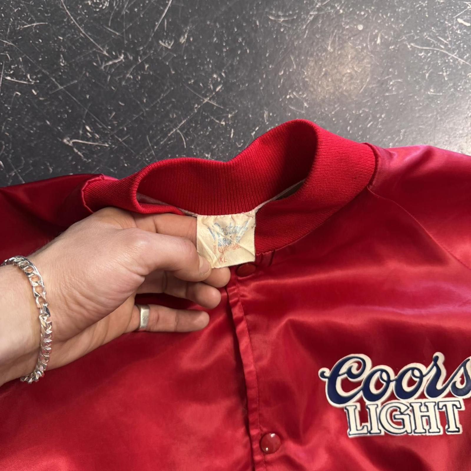 Budweiser × Vintage Vintage 80s Coors Light Silver Bullet Satin Jacket Size US XL / EU 56 / 4 - 7 Thumbnail